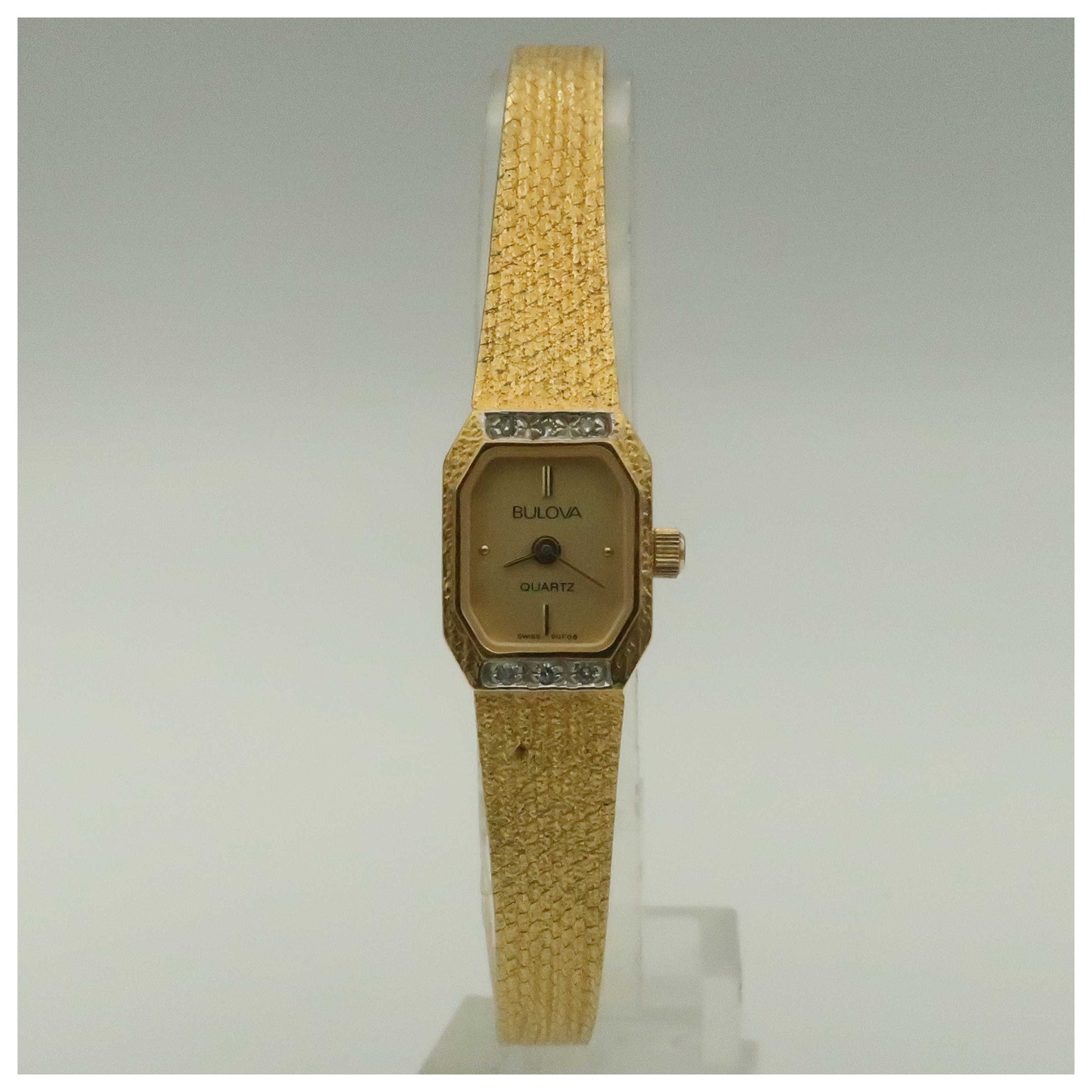 Front view of Bulova Diamonds Women's Quartz Watch 90F08-PO