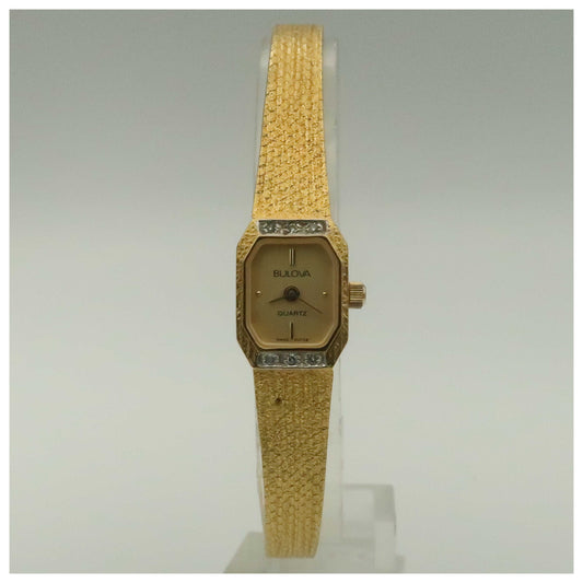 Front view of Bulova Diamonds Women's Quartz Watch 90F08-PO