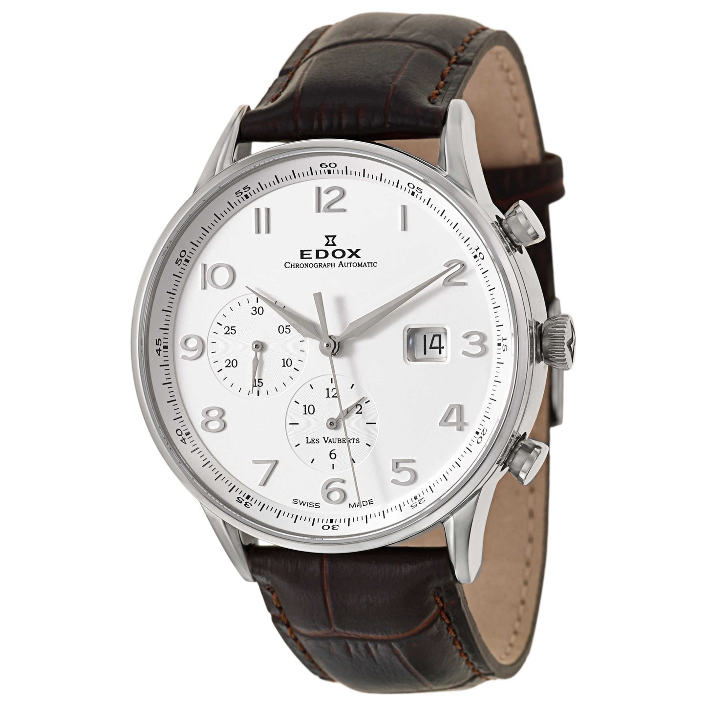 Front view of Edox Les Vauberts Men's Automatic Watch 91001-3-ABN