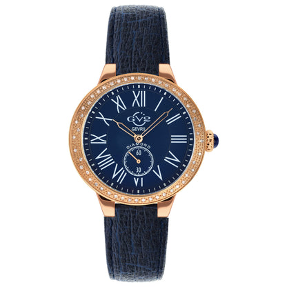Front view of GV2 by Gevril Astor Vegan Women's Quartz Watch 9109-V1