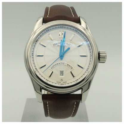 Front view of Armand Nicolet M02 Men's Automatic Watch 9140A2-AG-P140MR2-PO