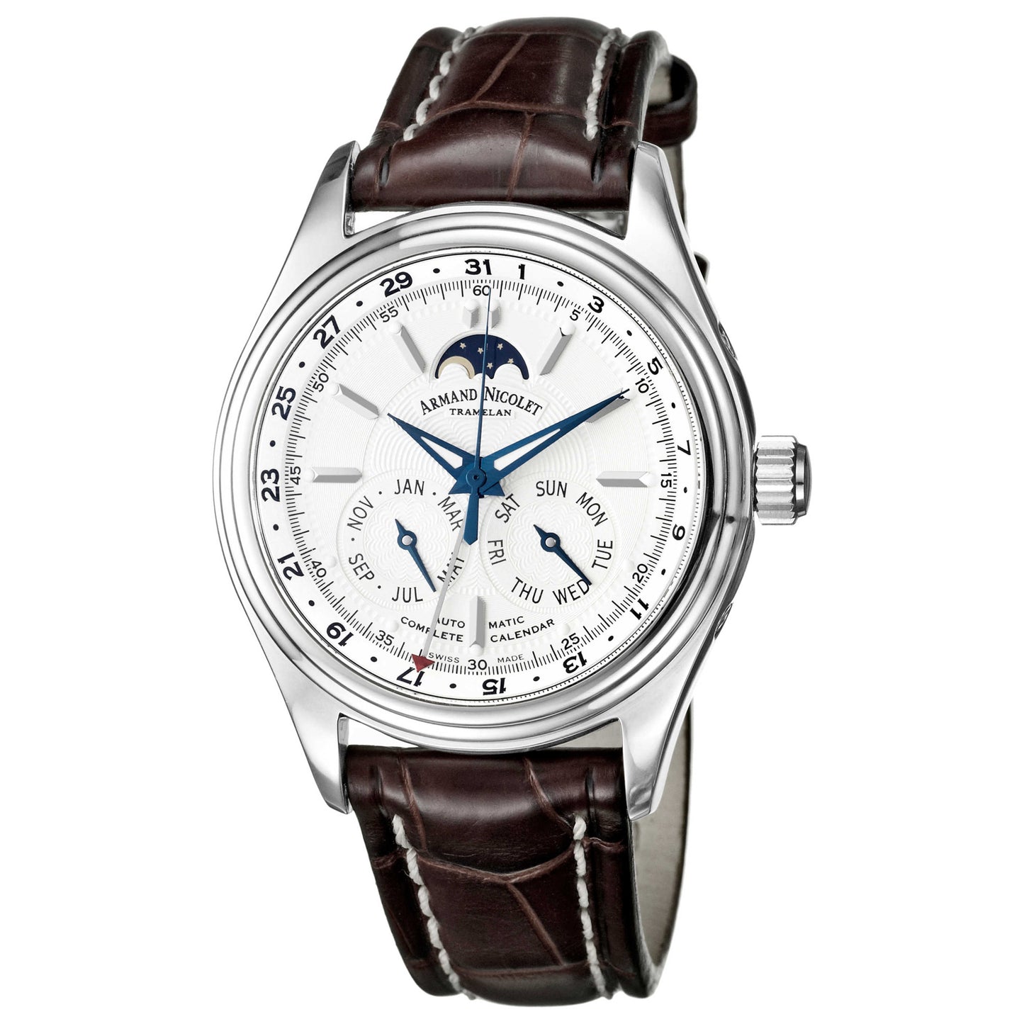 Front view of Armand Nicolet M02 Men's Automatic Watch 9142B-AG-P914MR2