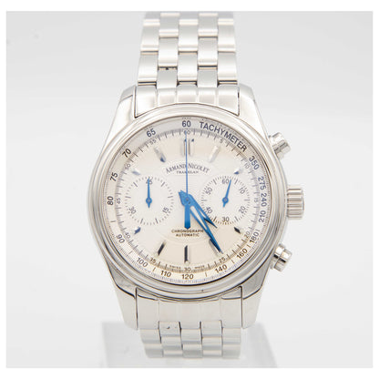 Front view of Armand Nicolet M02 Men's Automatic Watch 9144A-AG-M9140-SDV