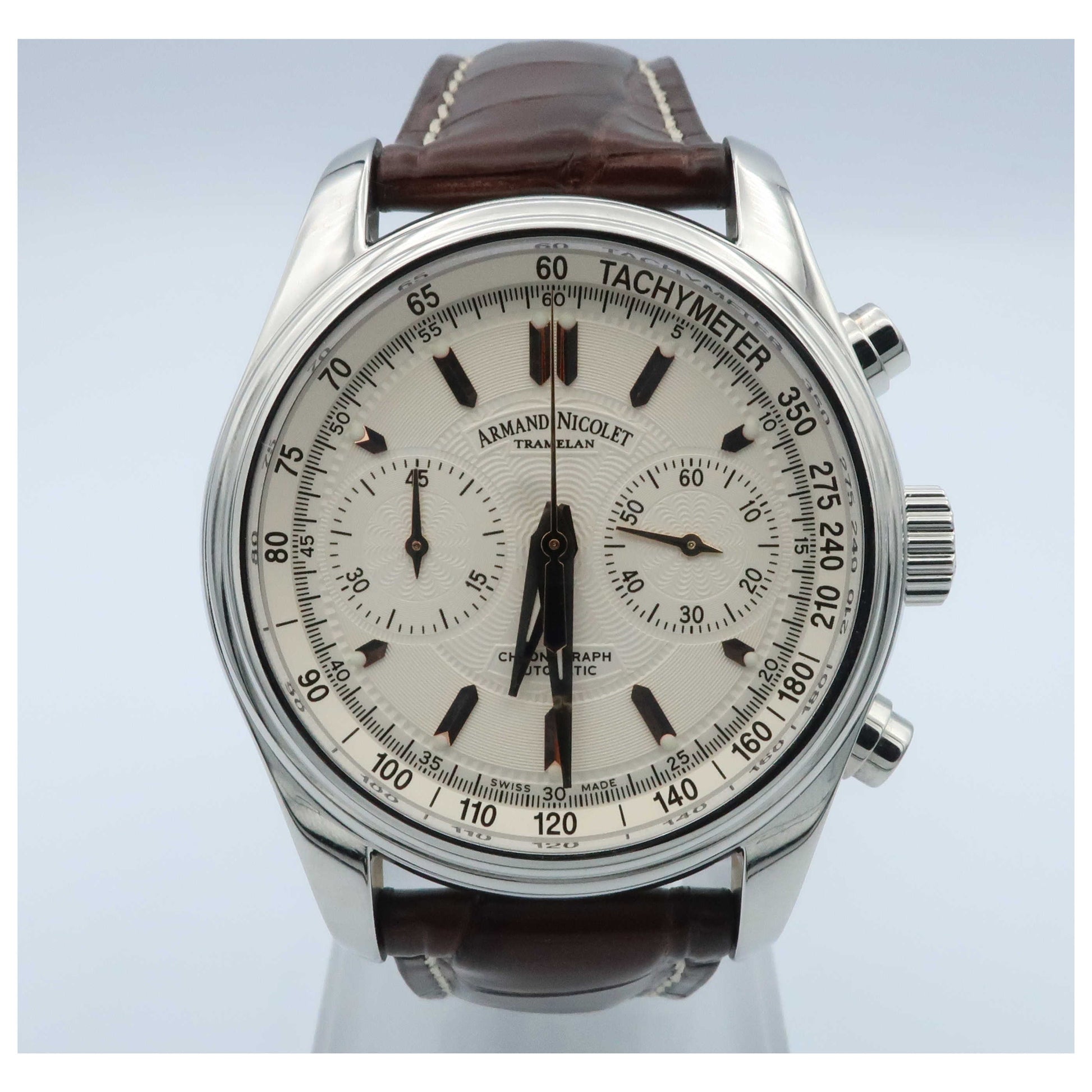 Front view of Armand Nicolet M02 Men's Automatic Watch 9144A-AS-P974MR2-SDV