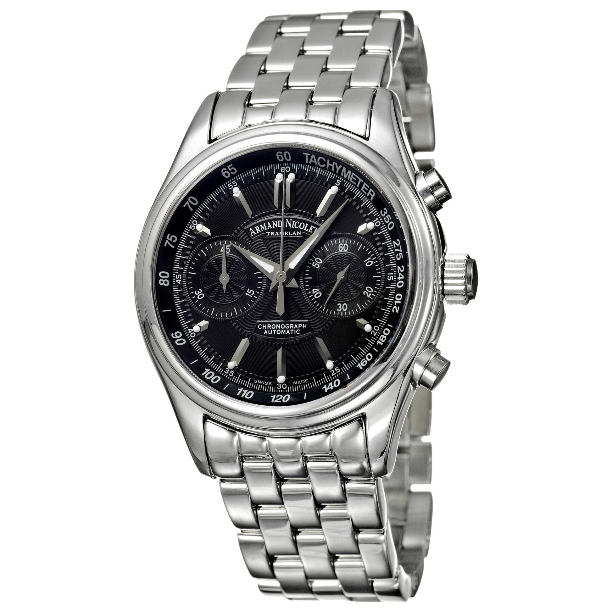 Front view of Armand Nicolet M02 Men's Automatic Watch 9144A-NR-M9140