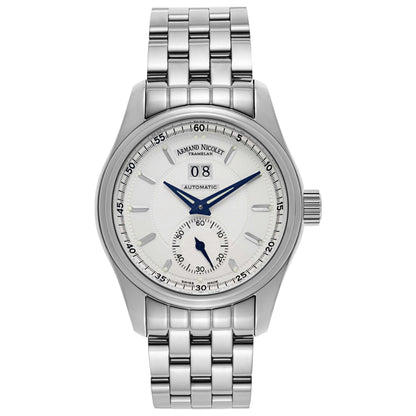 Front view of Armand Nicolet M02 Men's Automatic Watch 9146A-AG-M9140