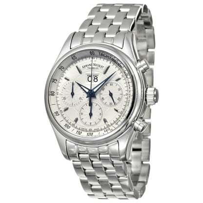 Front view of Armand Nicolet M02 Men's Automatic Watch 9148A-AG-M9140