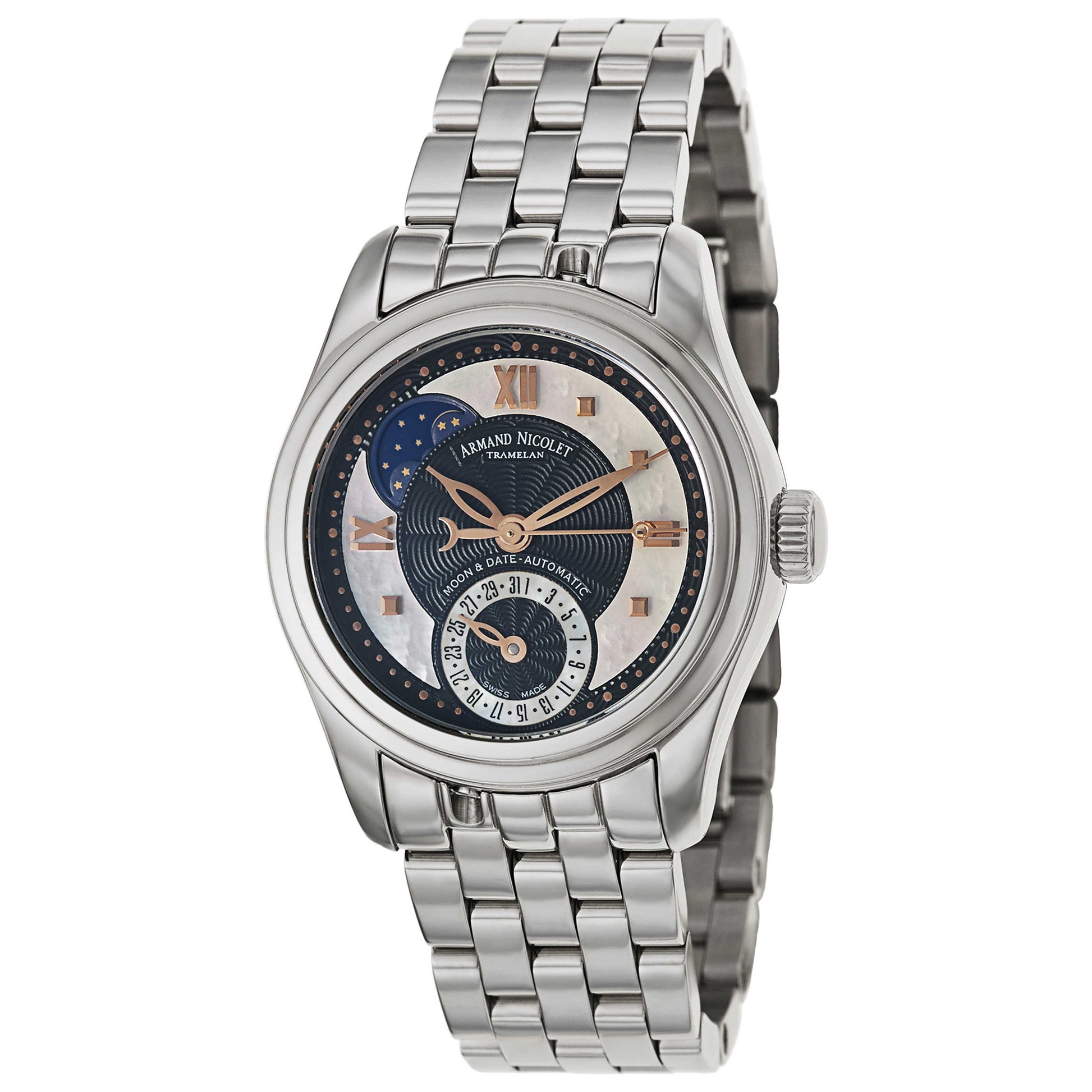 Front view of Armand Nicolet M03 Women's Automatic Watch 9151A-NS-M9150