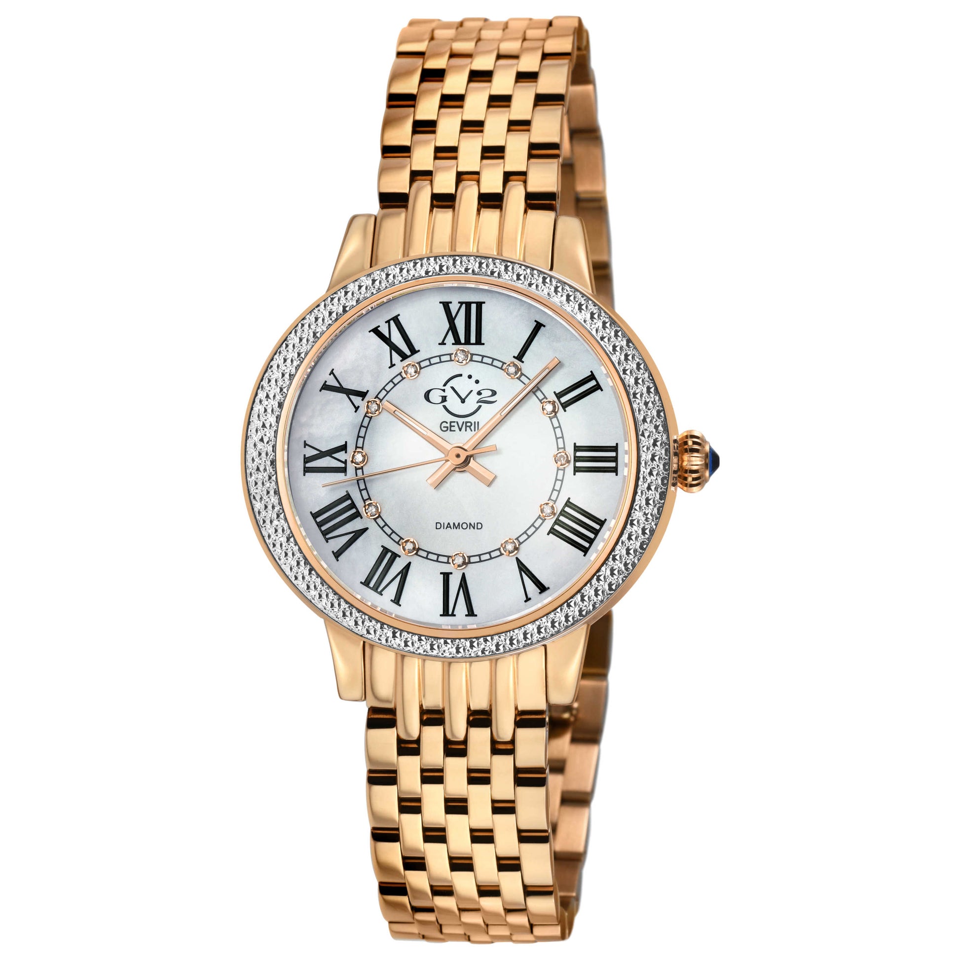 Front view of GV2 by Gevril Astor III Diamond Women's Quartz Watch 9151B