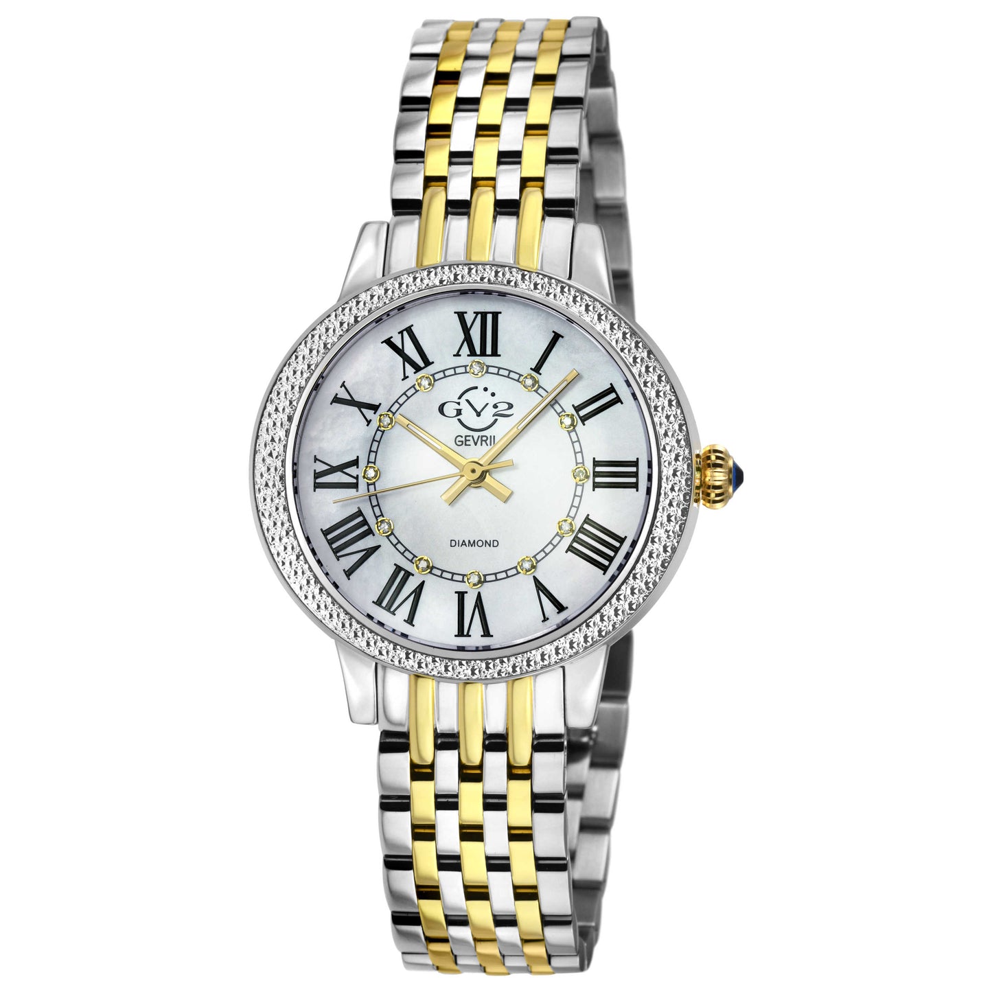 Front view of GV2 by Gevril Astor III Diamond Women's Quartz Watch 9155B