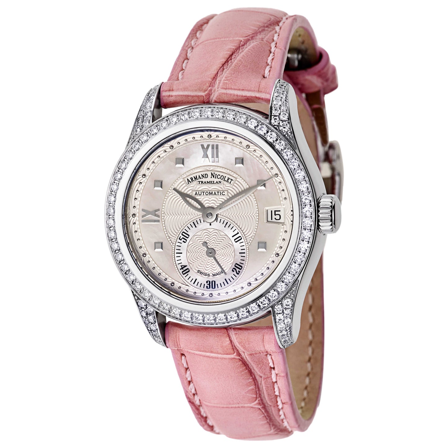 Front view of Armand Nicolet M03 Women's Automatic Watch 9155L-AN-P915RS8
