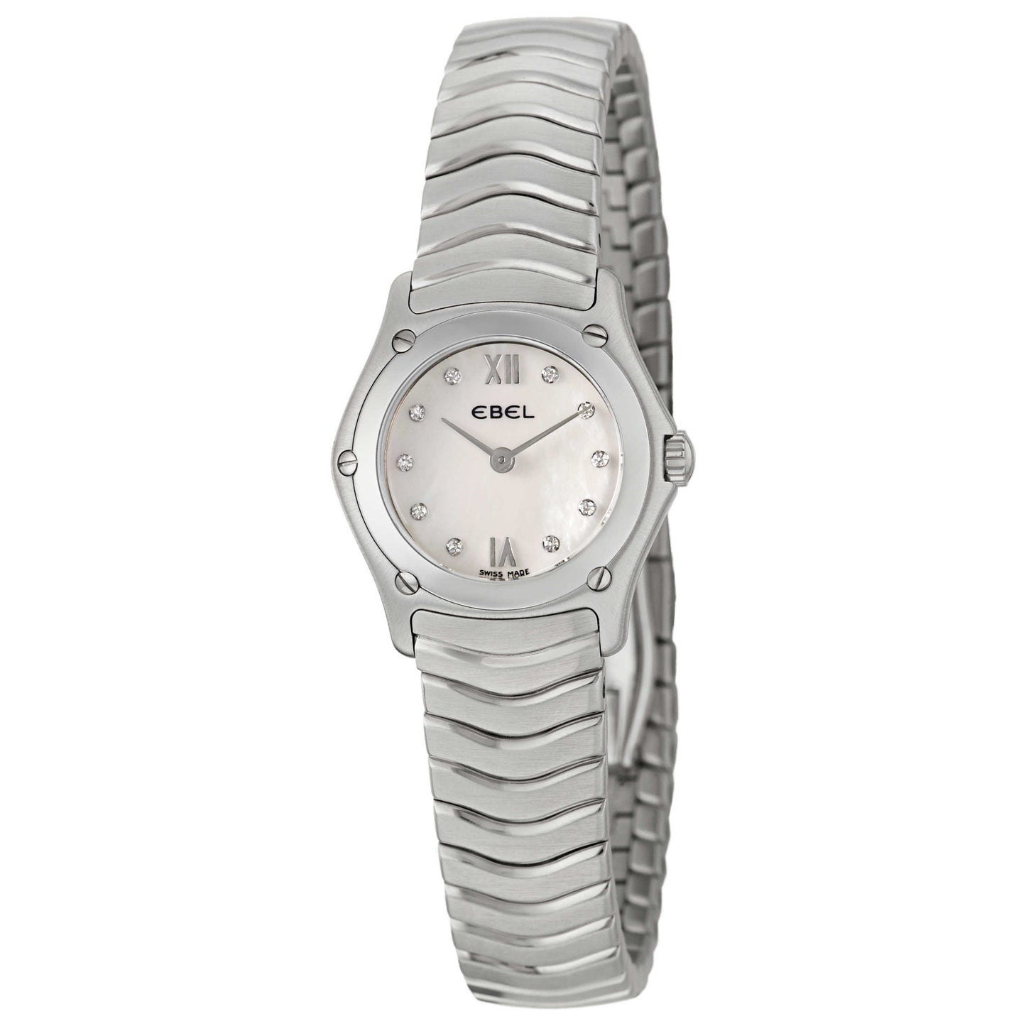 Front view of Ebel Classic Wave Women's Swiss Quartz (Battery-Powered) Watch 9157F11-9725