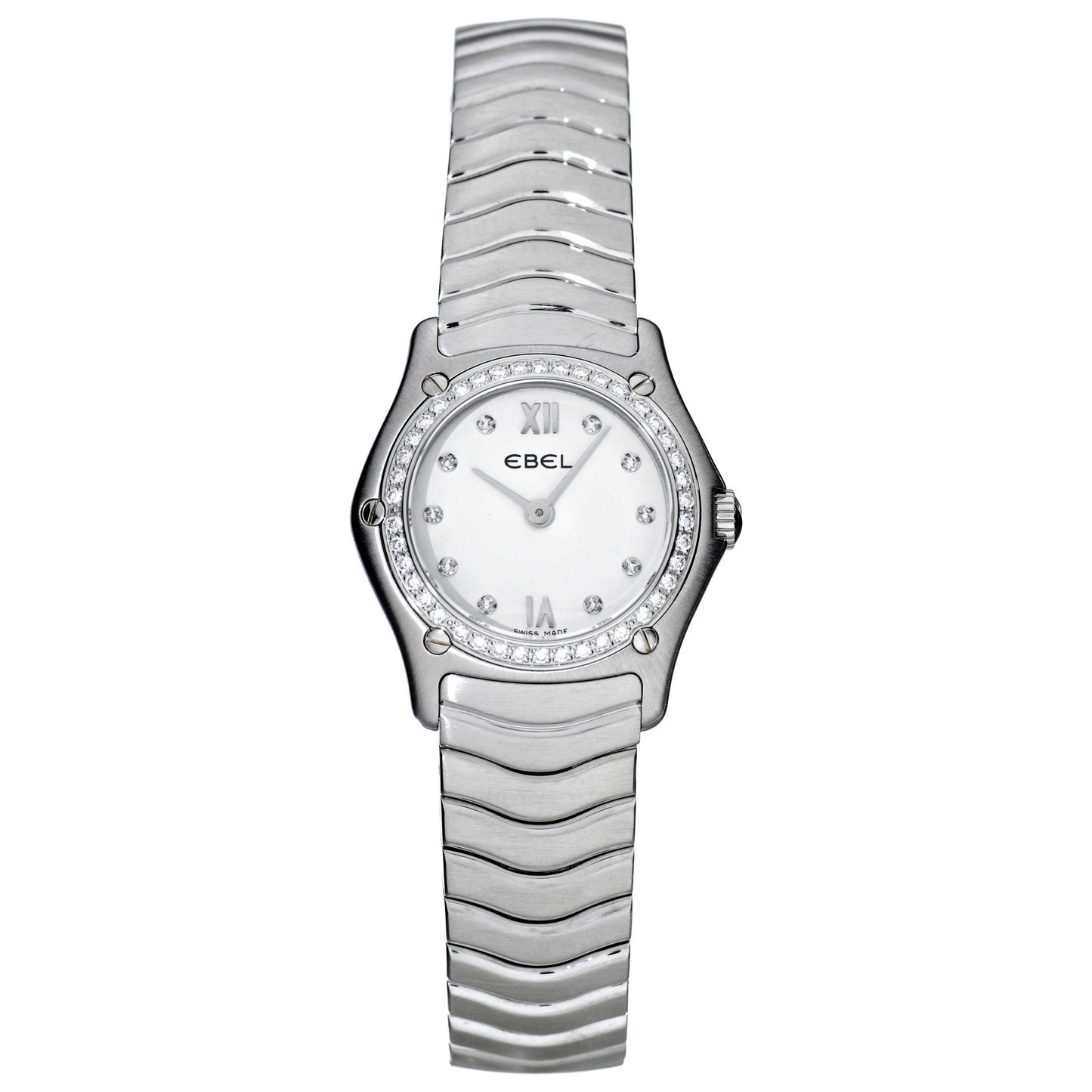 Front view of Ebel Classic Wave Women's Swiss Quartz (Battery-Powered) Watch 9157F14-0725