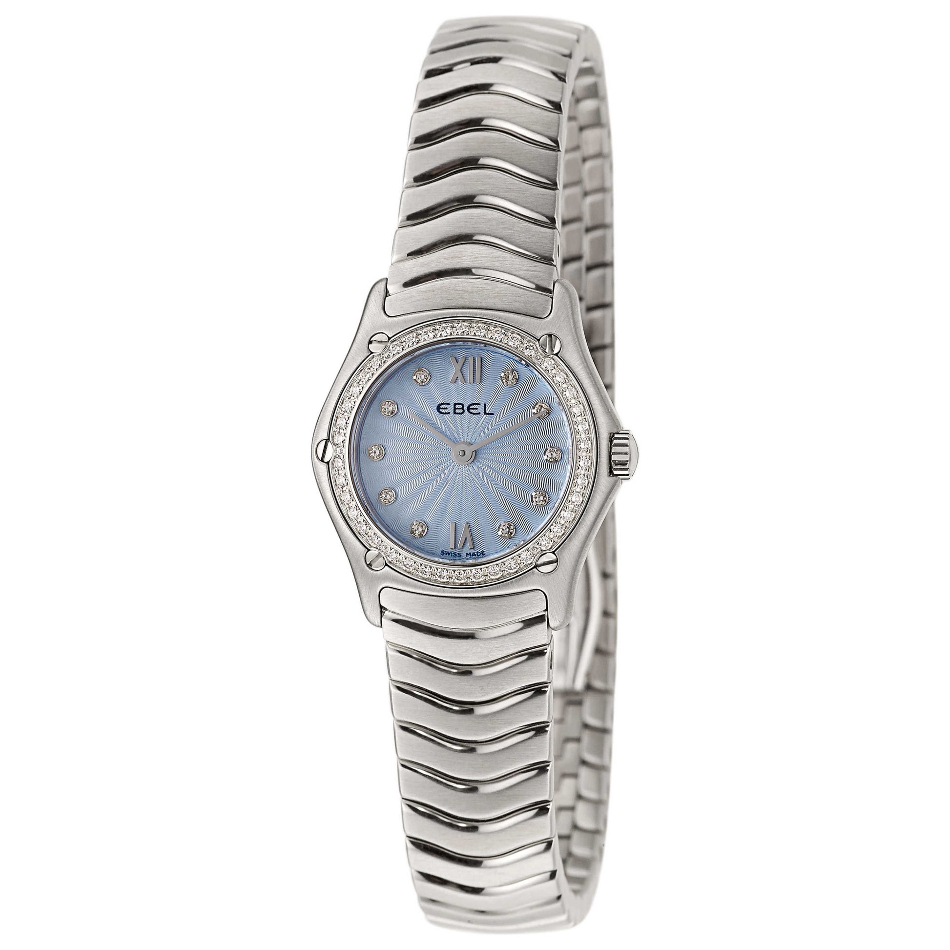 Front view of Ebel Classic Wave Women's Swiss Quartz (Battery-Powered) Watch 9157F14-24725