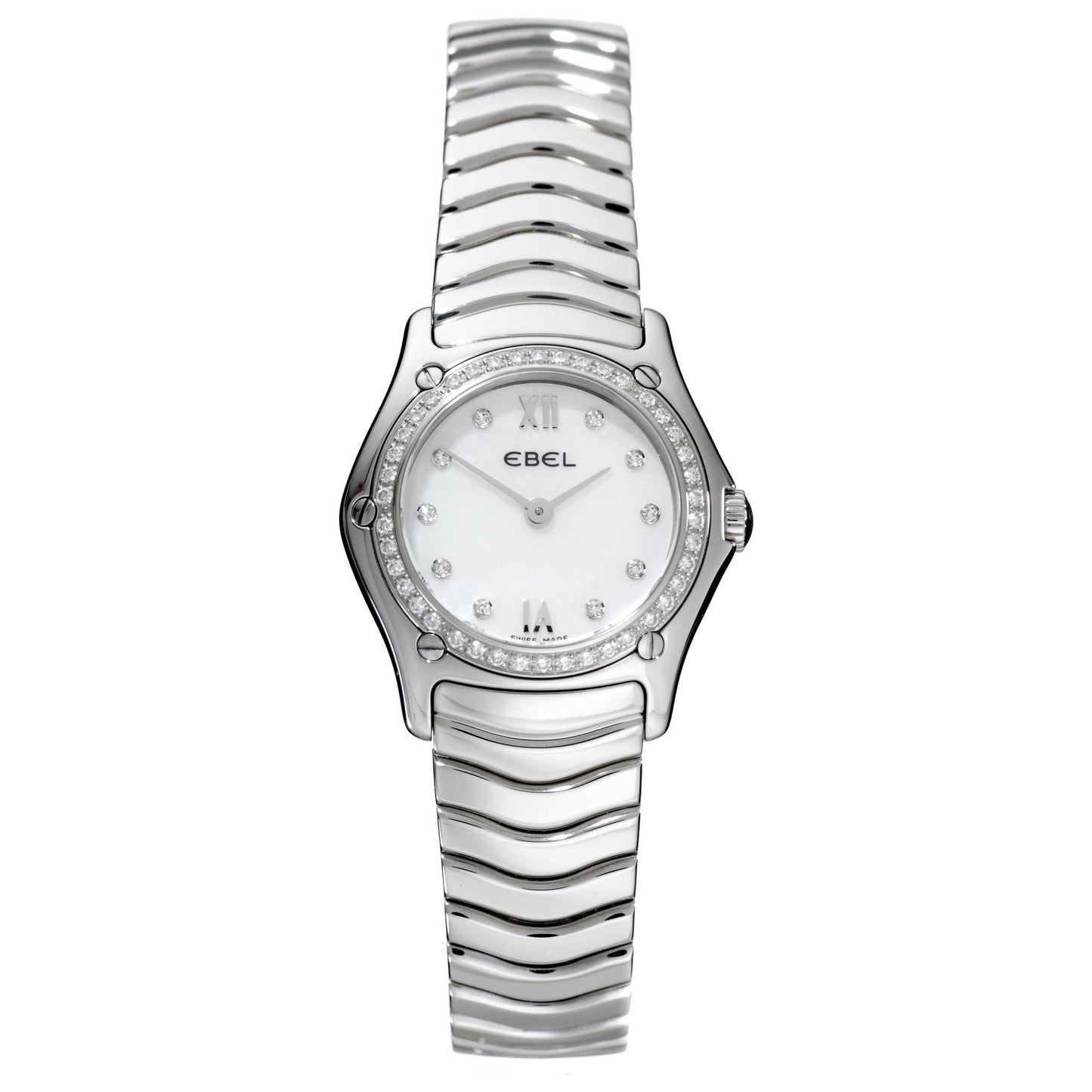 Front view of Ebel Classic Wave Women's Swiss Quartz (Battery-Powered) Watch 9157F15-9725