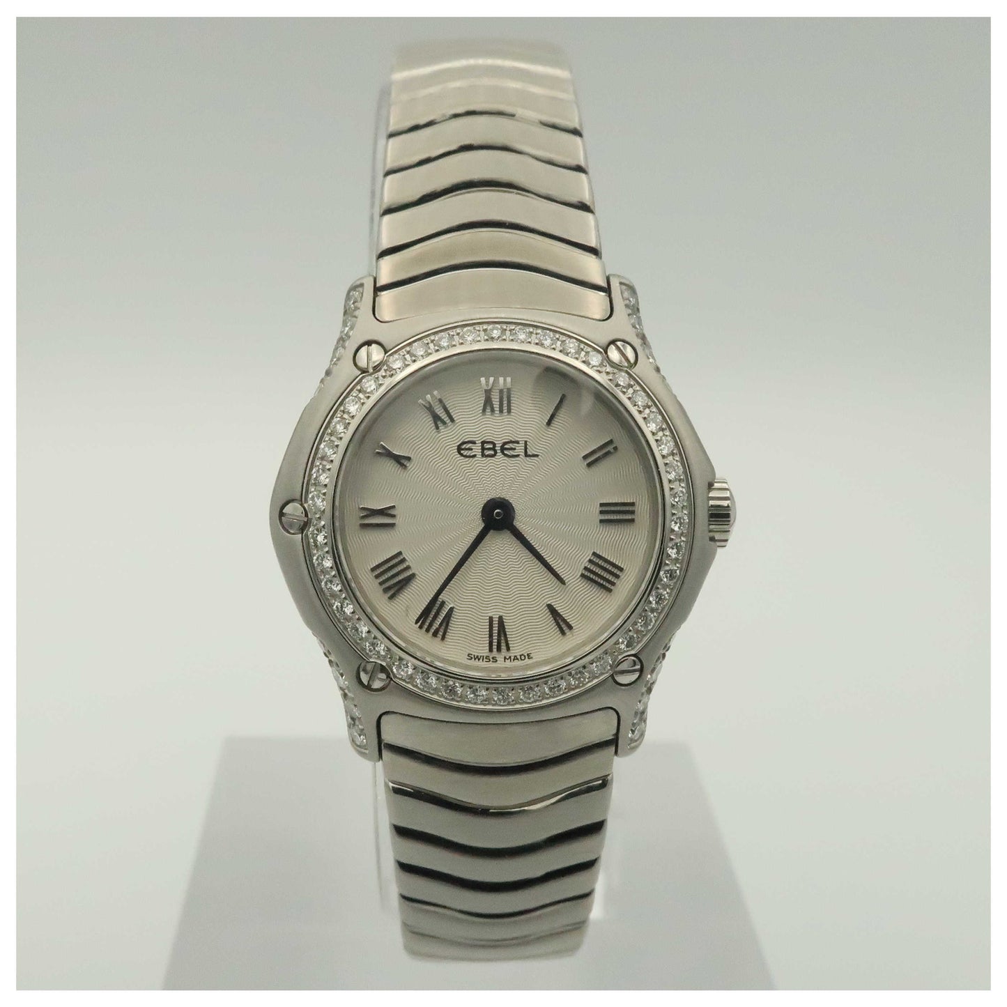 Front view of Ebel Classic Wave Women's Swiss Quartz (Battery-Powered) Watch 9157F19-971025-SDV