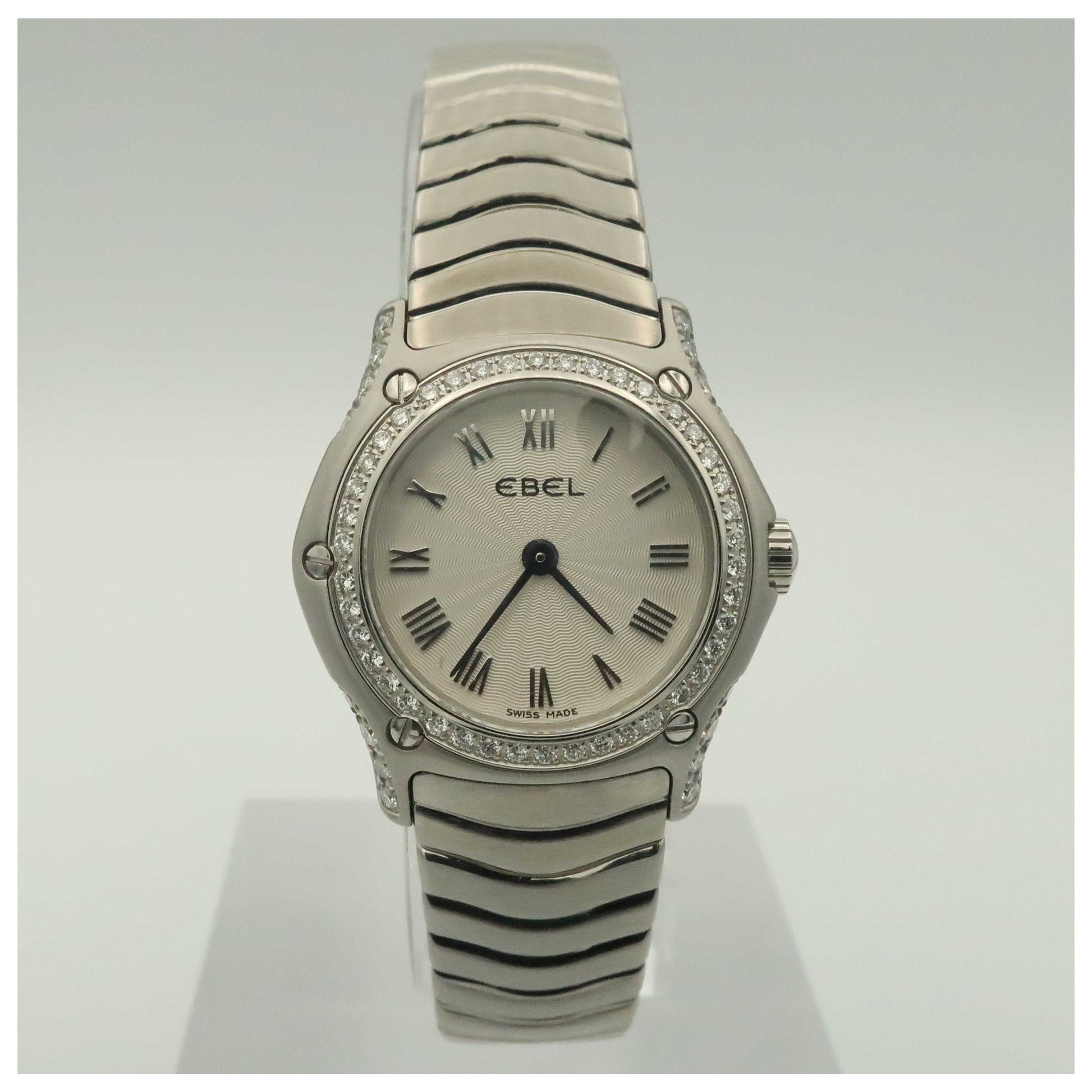 Front view of Ebel Classic Wave Women's Swiss Quartz (Battery-Powered) Watch 9157F19-971025-SDV