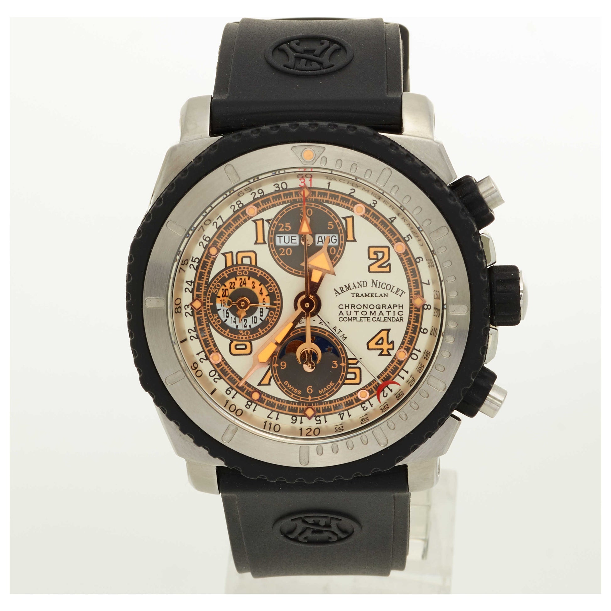 Front view of Armand Nicolet S05 Men's Automatic Watch 9168A-AG-G9164-SD