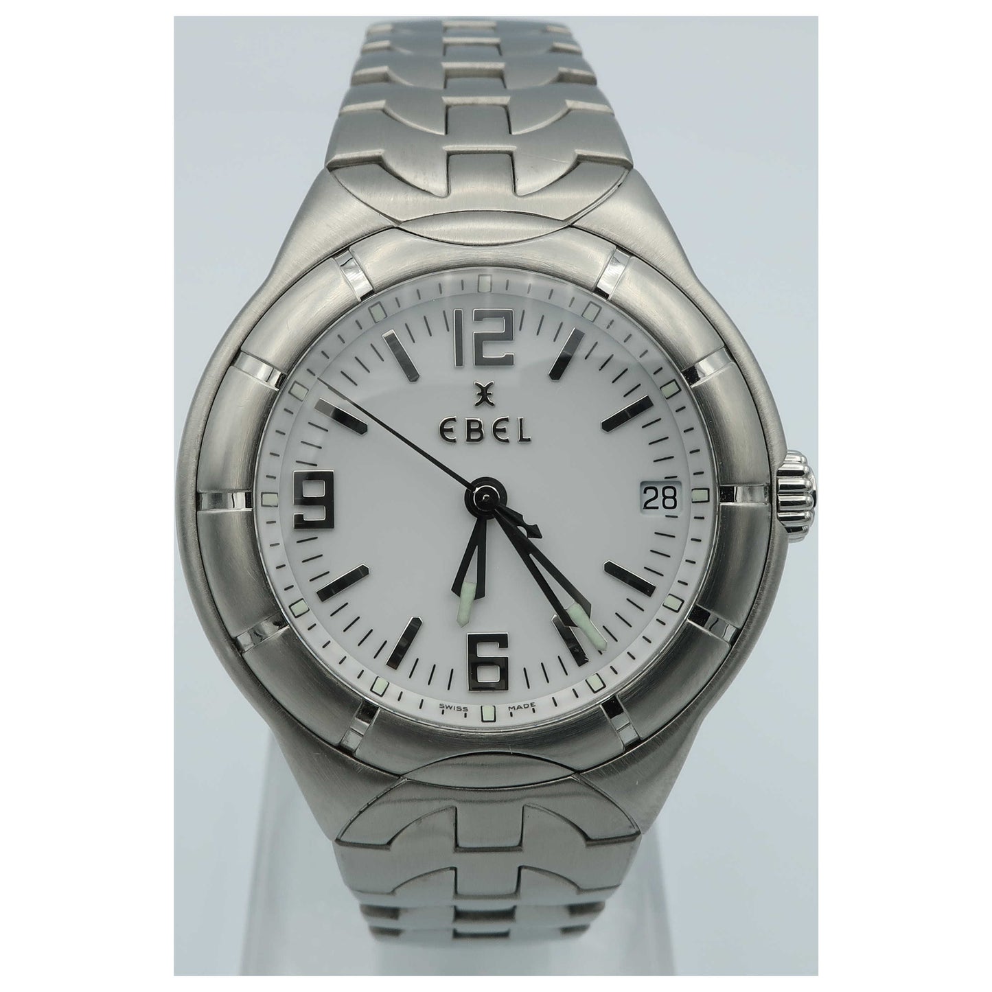 Front view of Ebel E-Type Men's Swiss Quartz (Battery-Powered) Watch 9187C41-0716-PO