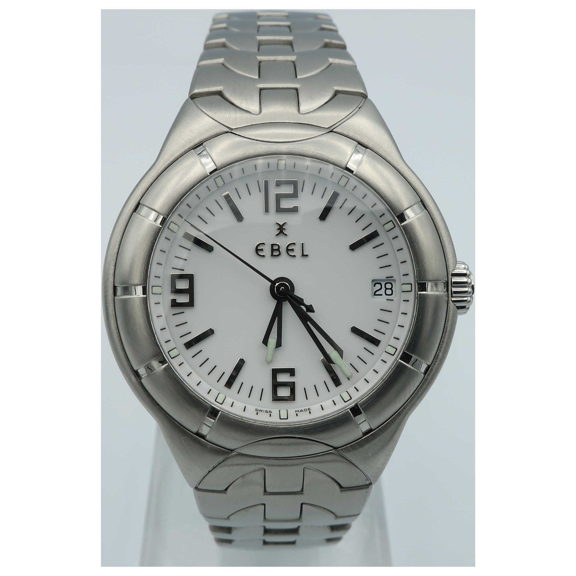 Front view of Ebel E-Type Men's Swiss Quartz (Battery-Powered) Watch 9187C41-0716-PO