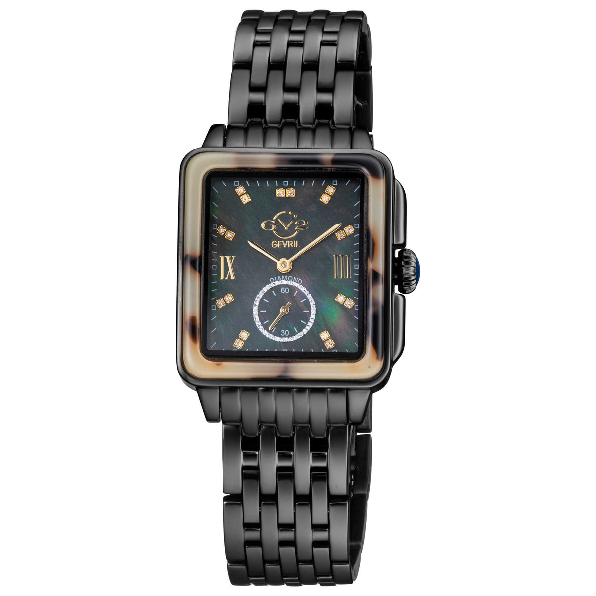 Bari Diamond Quartz Black Mother-of-Pearl Women's Watch 9243B