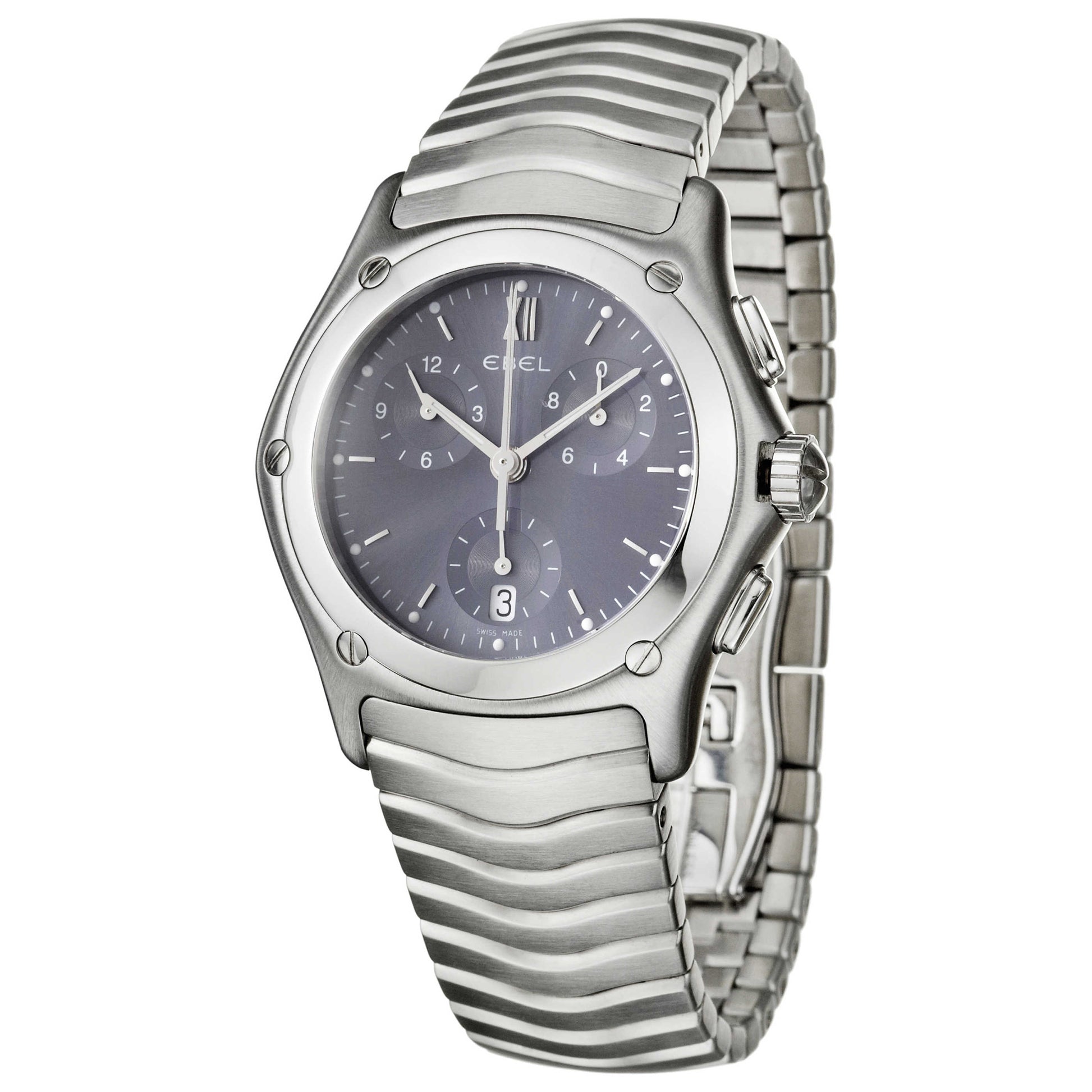 Front view of Ebel Classic Wave Men's Swiss Quartz (Battery-Powered) Watch 9251F41-3325