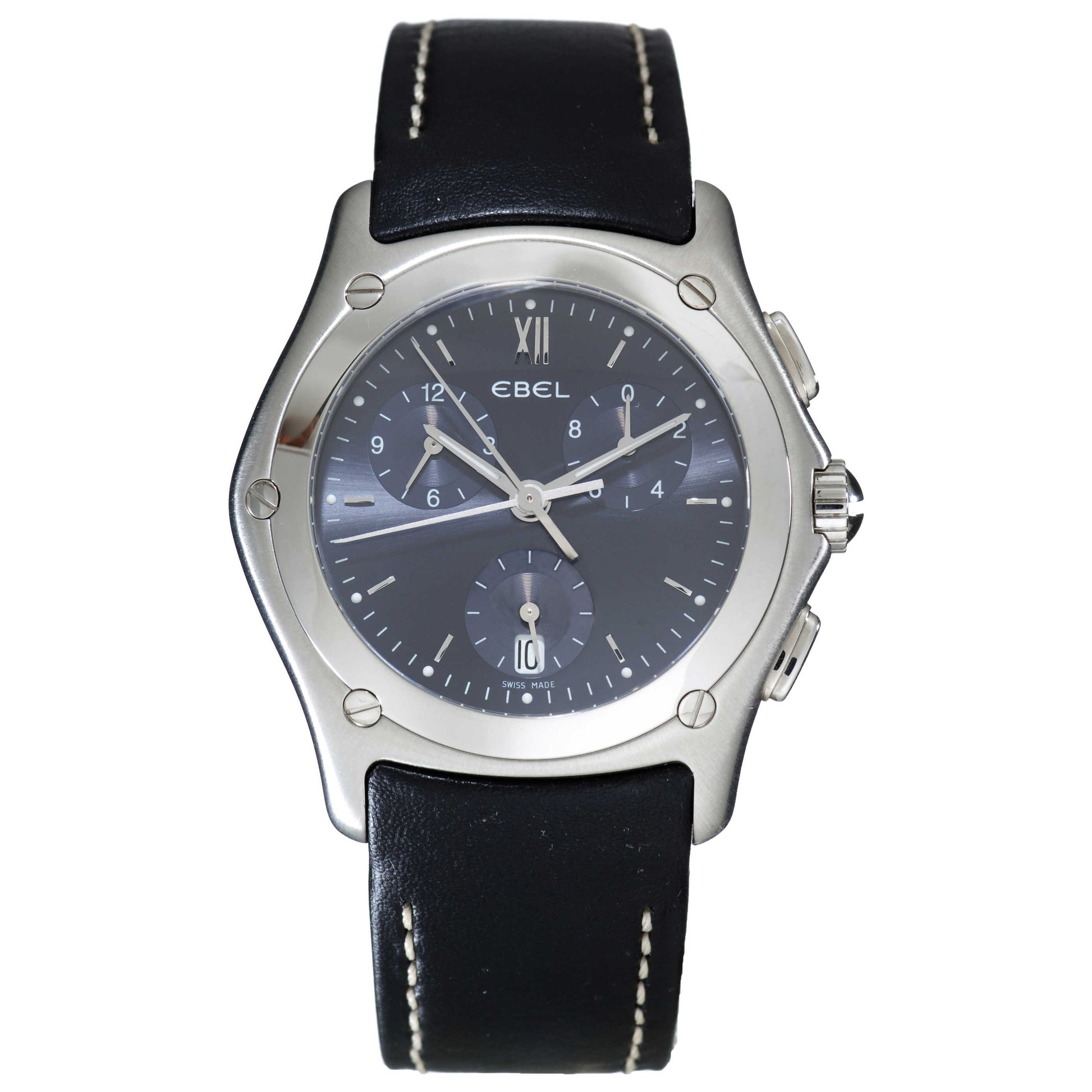 Front view of Ebel Classic Wave Men's Swiss Quartz (Battery-Powered) Watch 9251F41-3335F06
