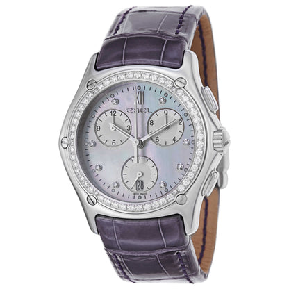 Front view of Ebel Classic Wave Women's Swiss Quartz (Battery-Powered) Certified Chronometer Watch 9251F45-9735268C