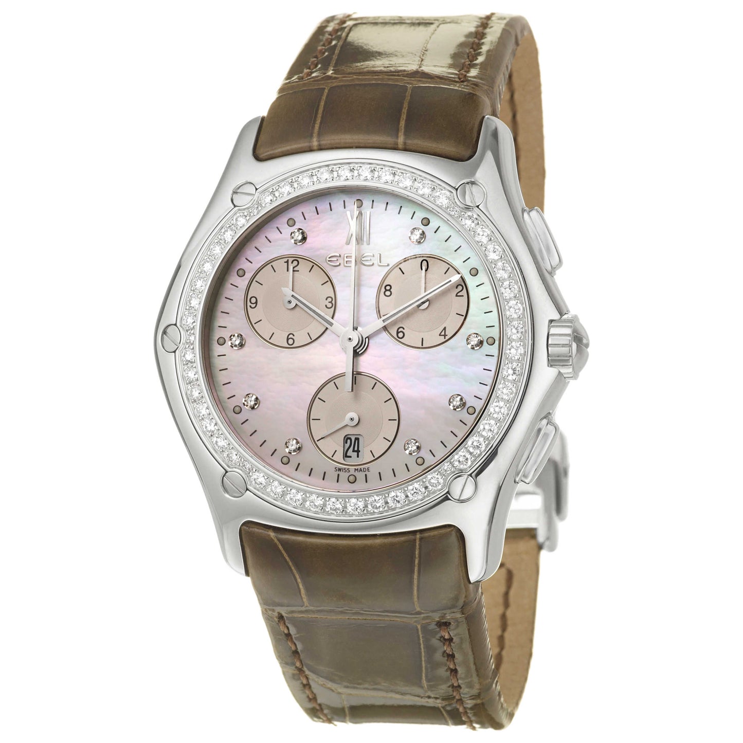 Front view of Ebel Classic Wave Men's Swiss Quartz (Battery-Powered) Watch 9251F45-9735269C