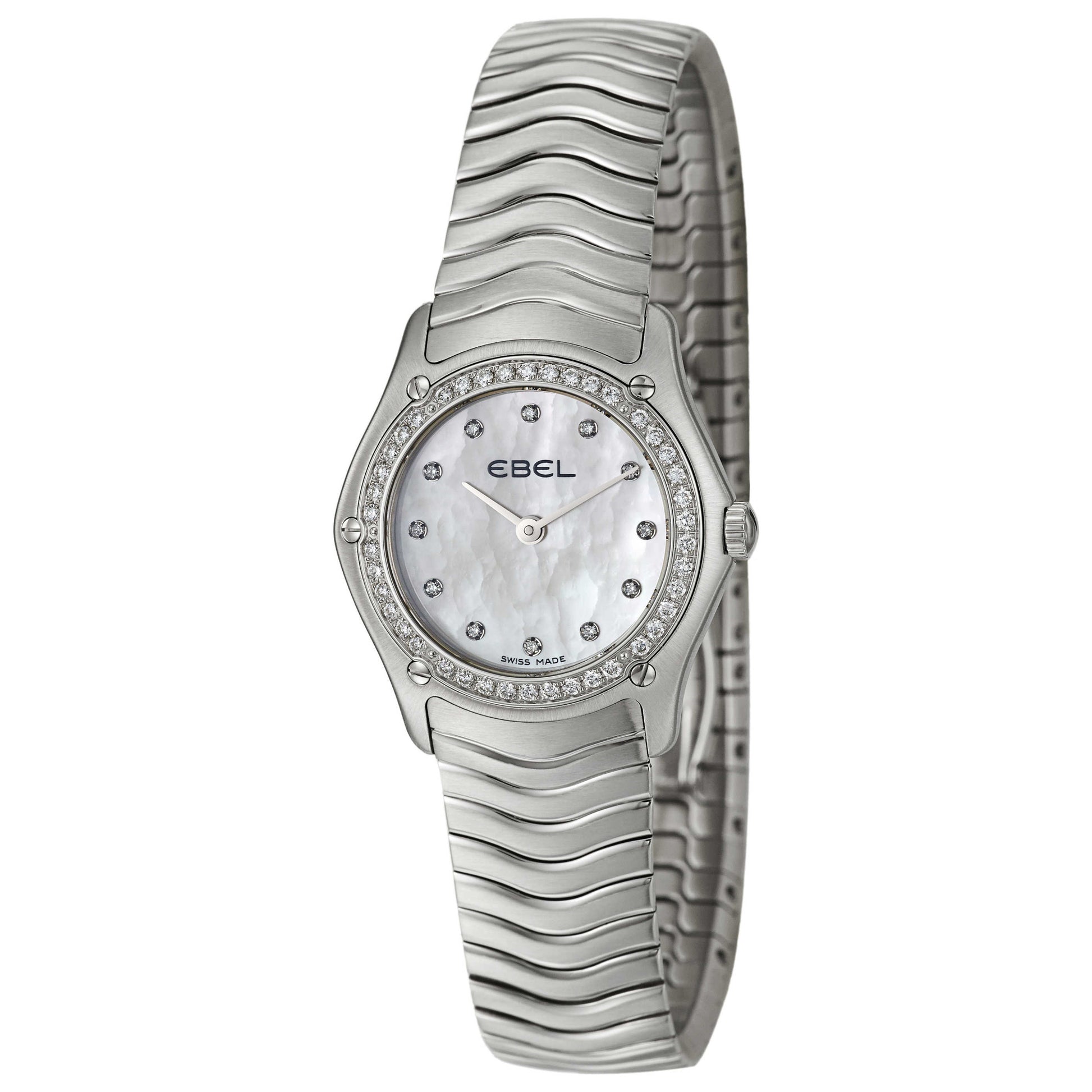 Front view of Ebel Classic Wave Women's Swiss Quartz (Battery-Powered) Watch 9256F24-9925