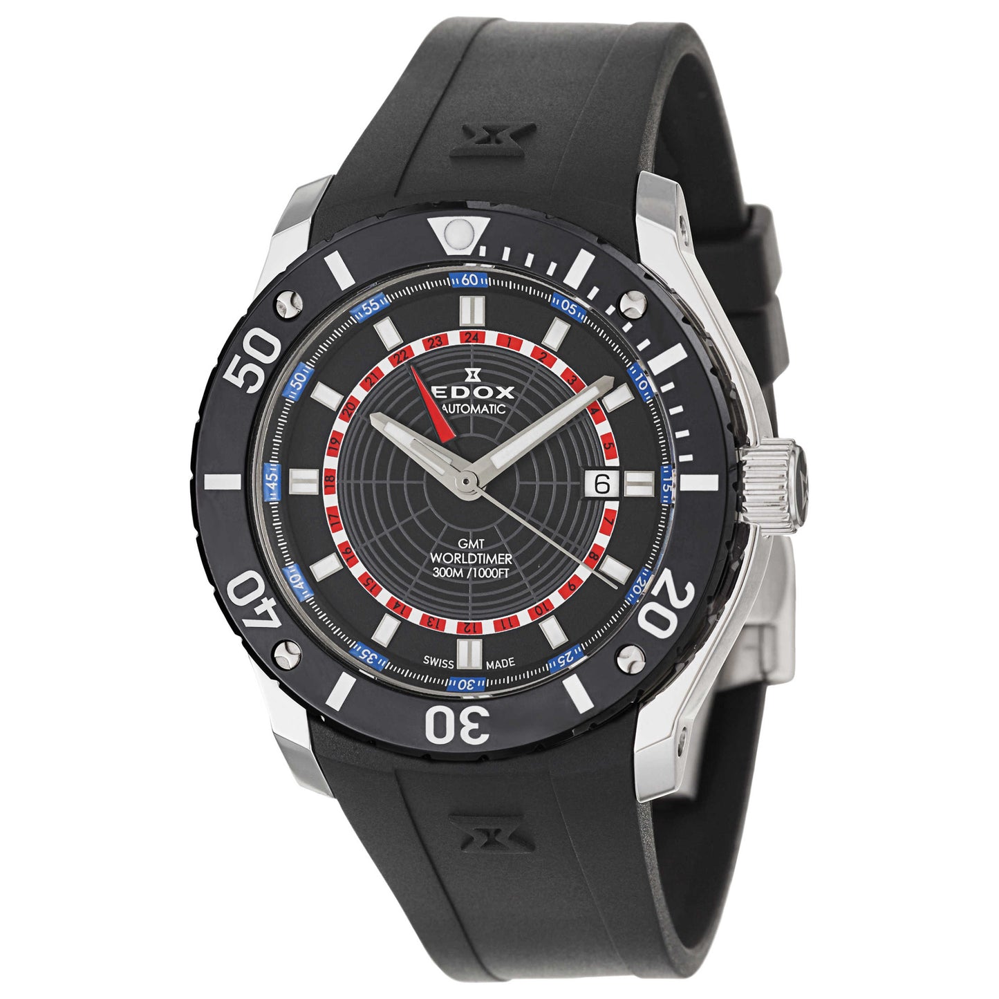 Front view of Edox Class 1 Men's Automatic Watch 93005-3-NBUR