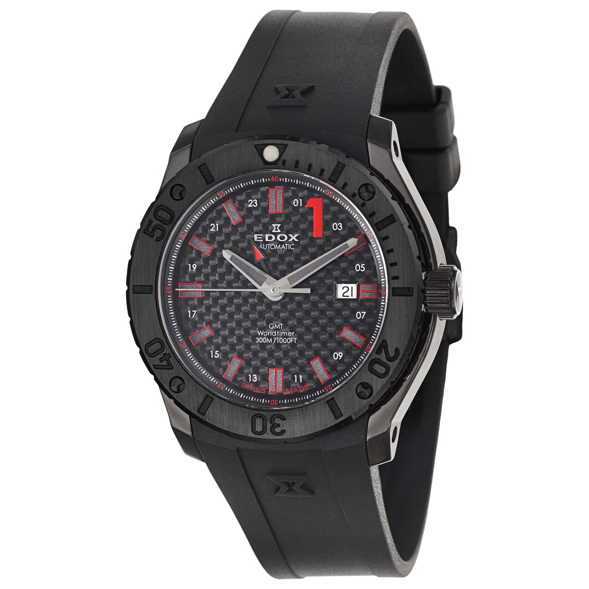 Front view of Edox Class 1 Men's Automatic Watch 93005-37N-NRO