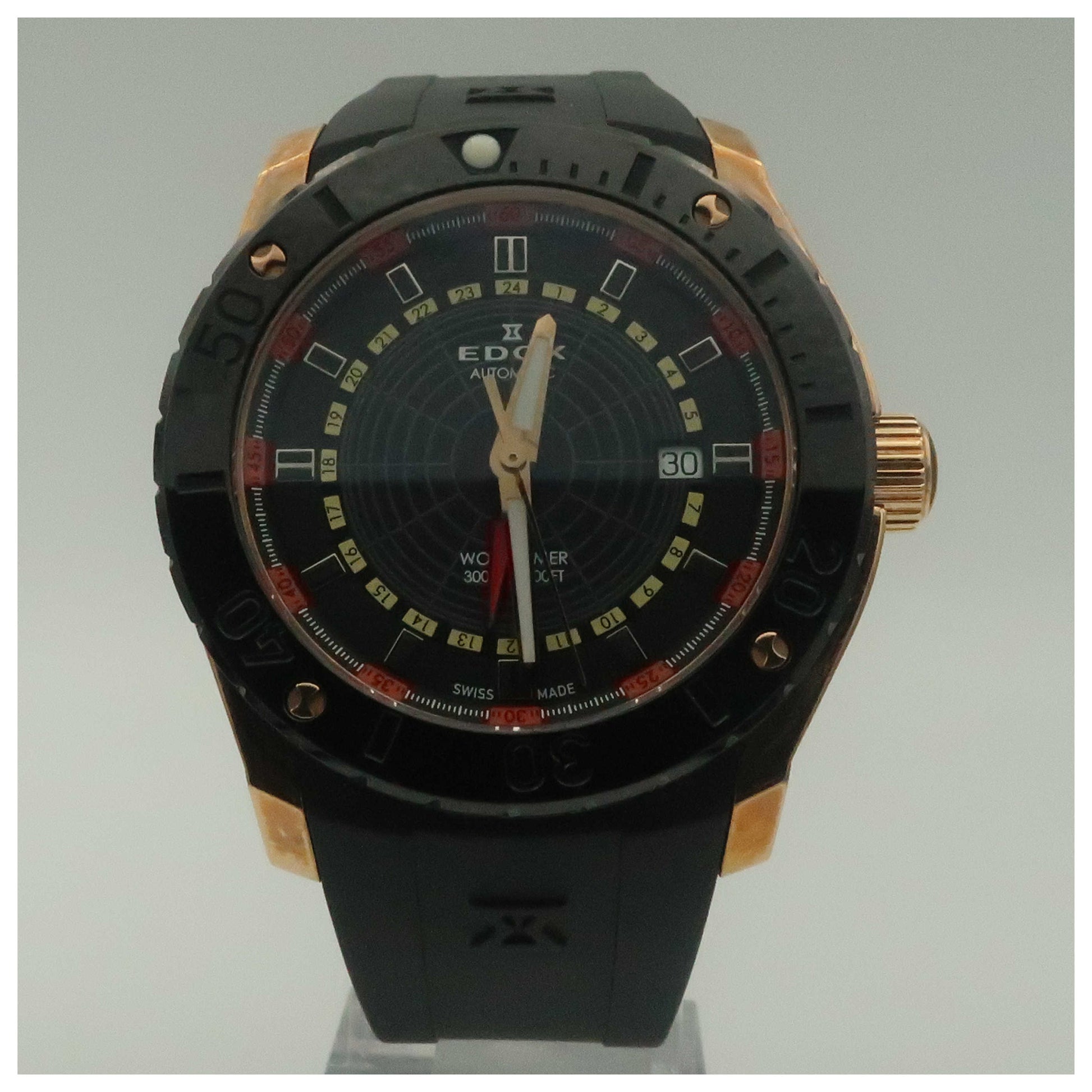 Front view of Edox Class 1 Men's Automatic Watch 93005-37R-NOJ1-SDV