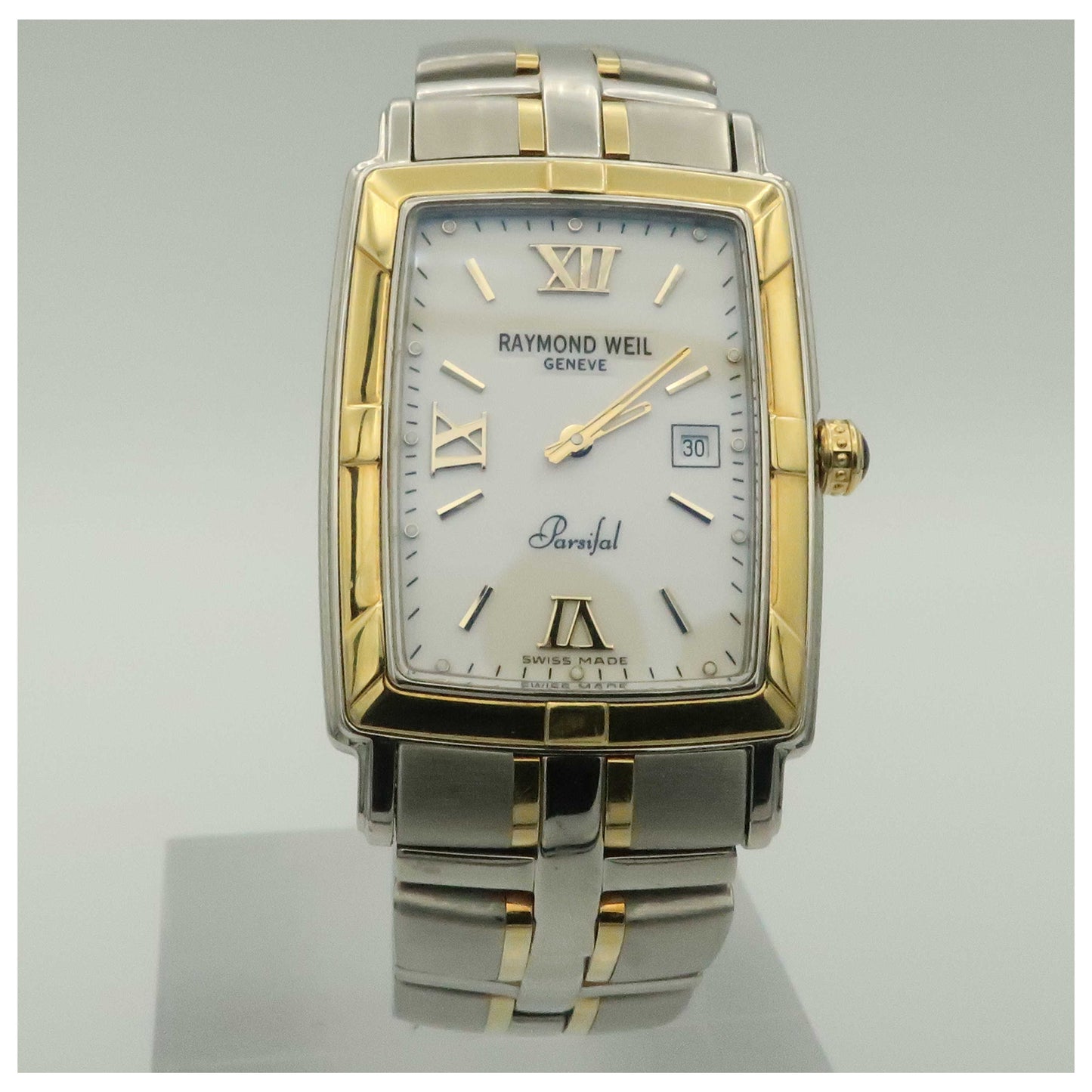 Front view of Raymond Weil Parsifal Men's Swiss Quartz (Battery-Powered) Watch 9340-STG-00307-PO