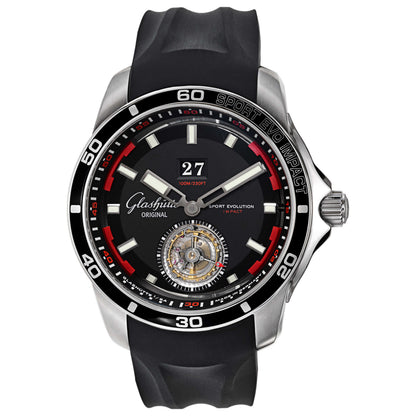 Front view of Glashutte Sport Evolution Men's Automatic Watch 94-01-03-03-04