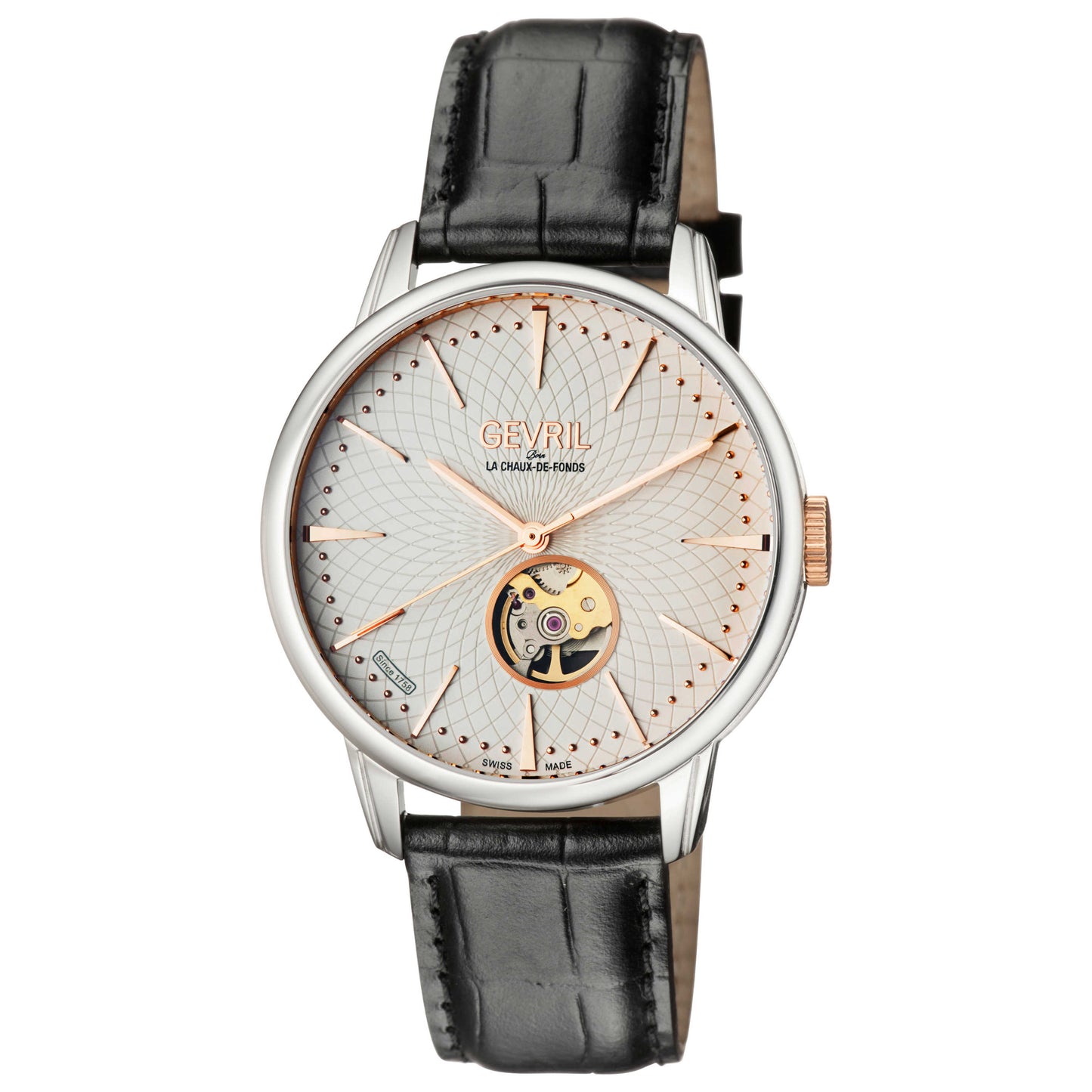 Front view of Gevril Mulberry Men's Automatic Watch 9601