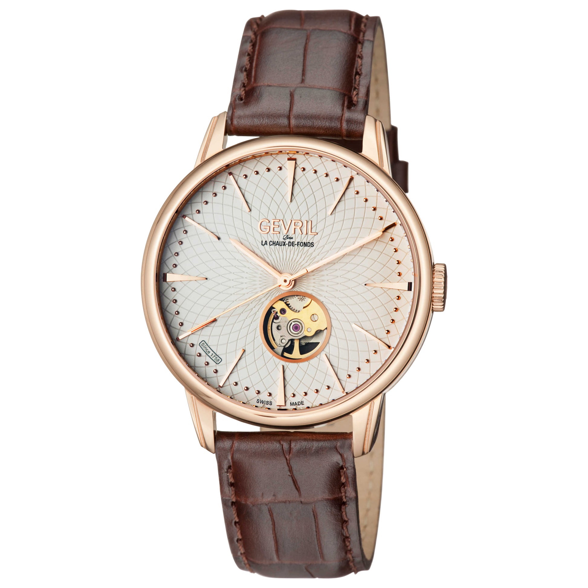 Front view of Gevril Mulberry Men's Automatic Watch 9602