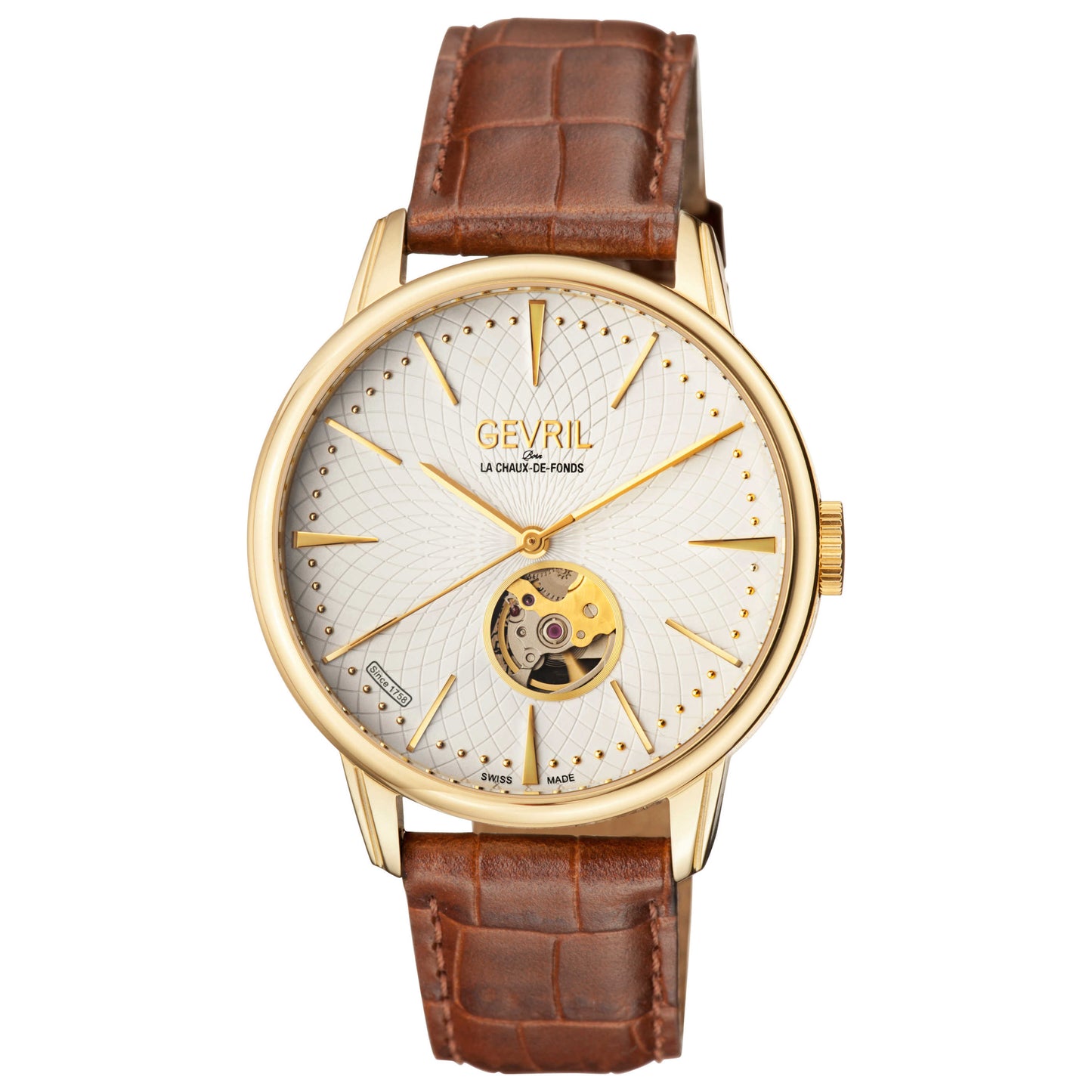 Front view of Gevril Mulberry Men's Automatic Watch 9603