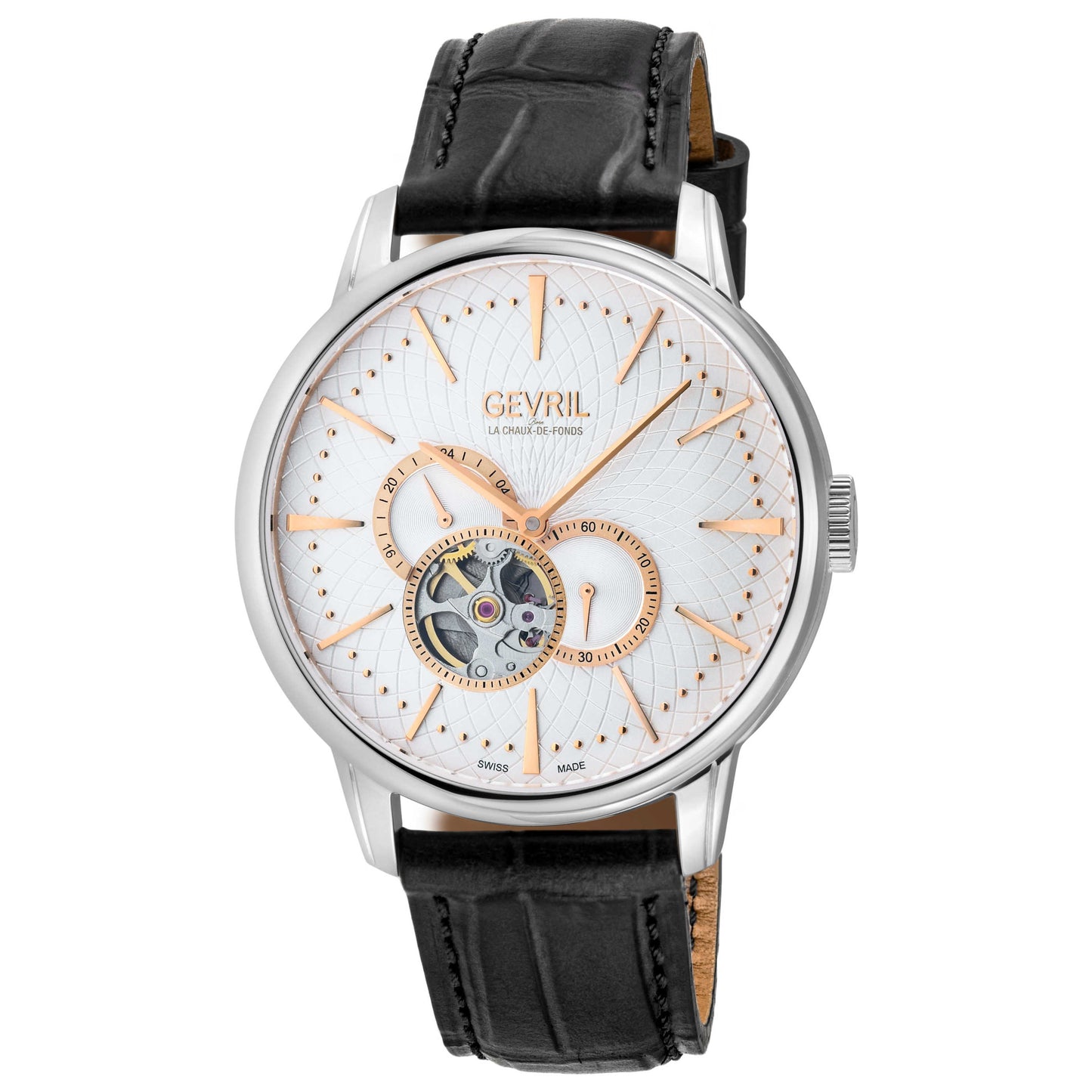 Front view of Gevril Mulberry Men's Automatic Watch 9611