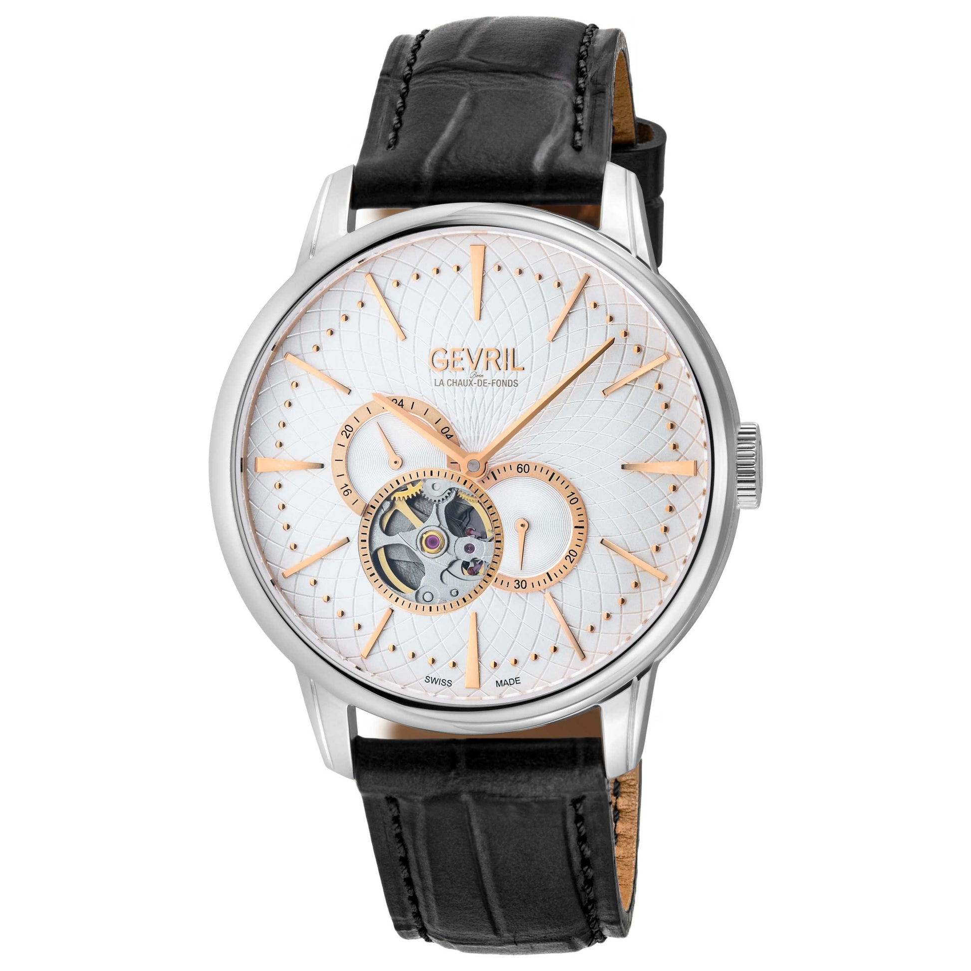Front view of Gevril Mulberry Men's Automatic Watch 9611