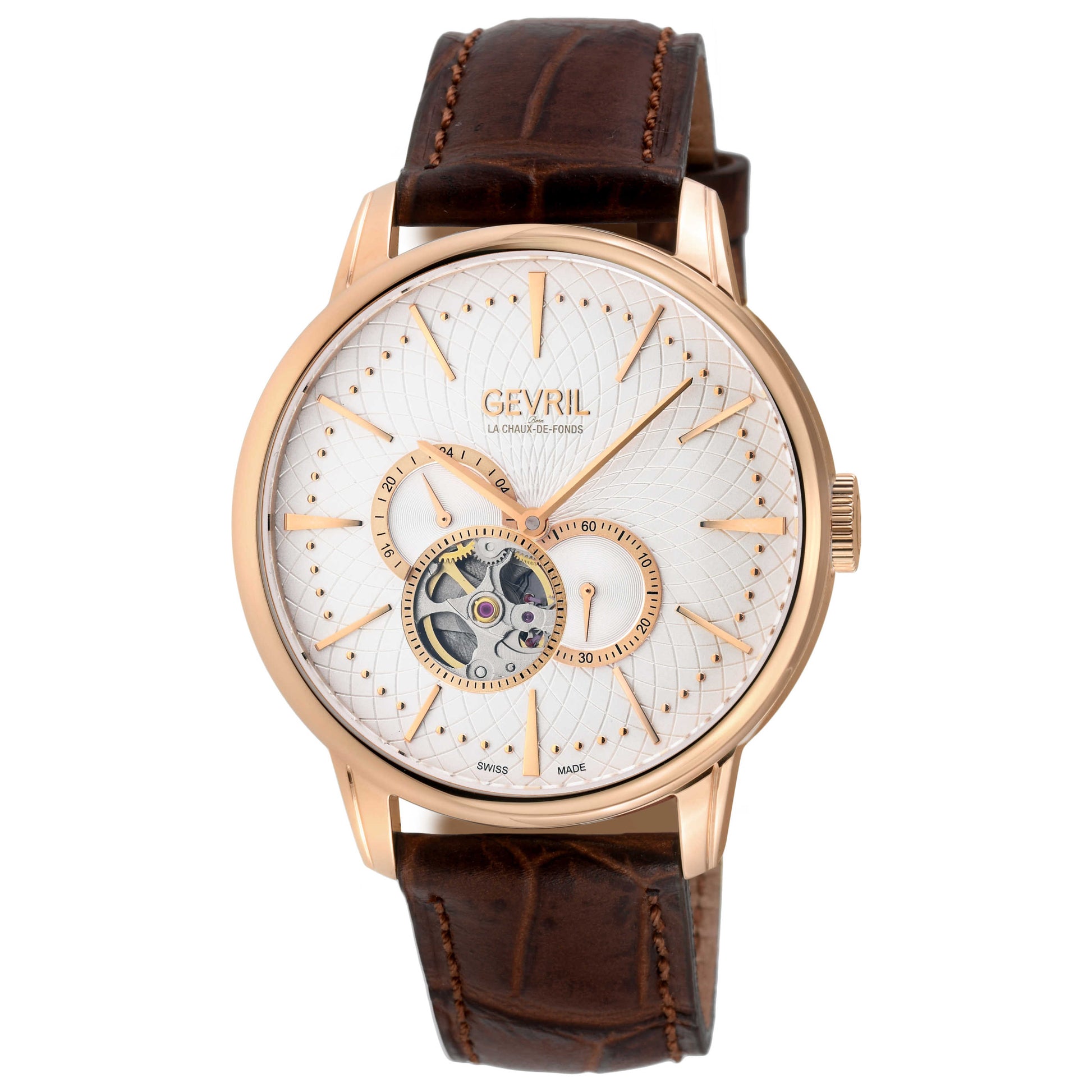 Front view of Gevril Mulberry Men's Automatic Watch 9612