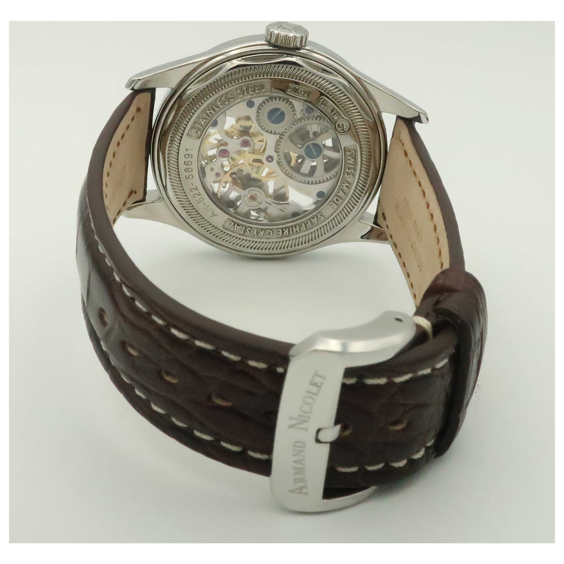 Armand Nicolet LS8 Men's Manual-Wind Watch 9620S-AG-P713MR2-PO - Image #2