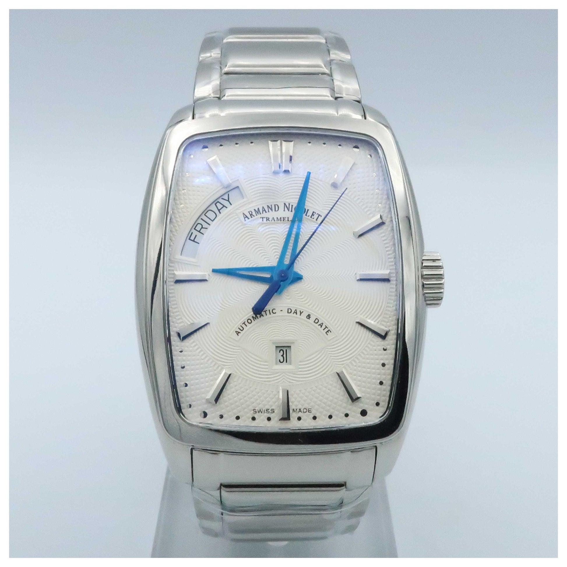 Front view of Armand Nicolet TM7 Men's Automatic Watch 9630A-AG-M9630-PO