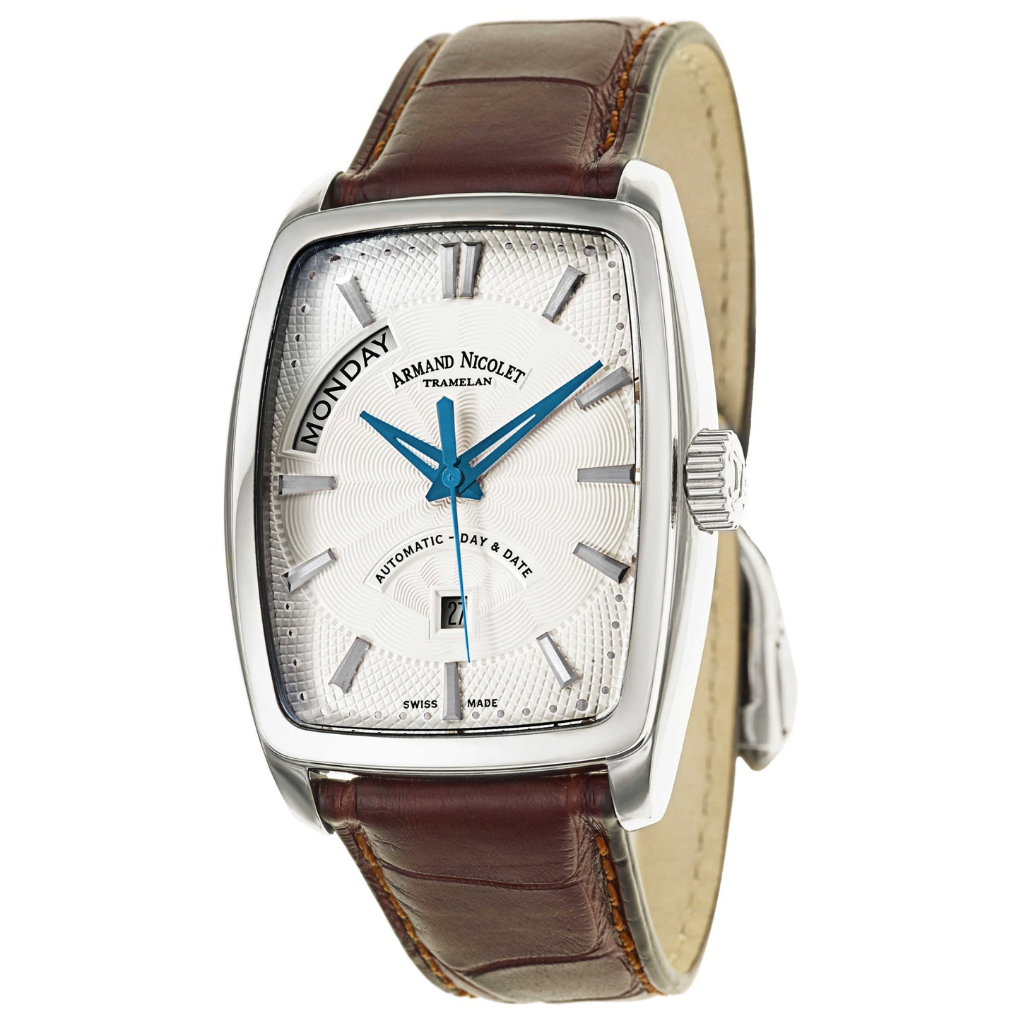 Front view of Armand Nicolet TM7 Men's Automatic Watch 9630A-AG-P968MR3