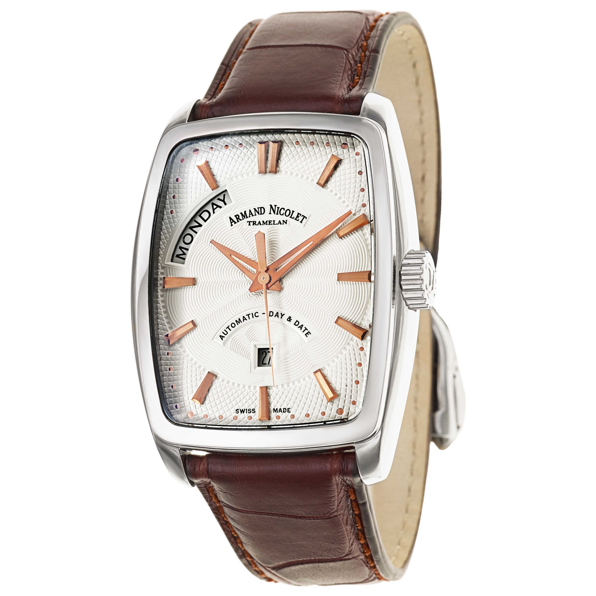 Front view of Armand Nicolet TM7 Men's Automatic Watch 9630A-AS-P968MR3