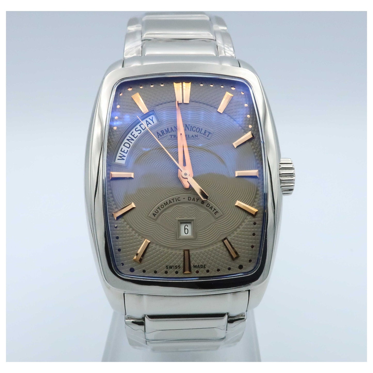 Front view of Armand Nicolet TM7 Men's Automatic Watch 9630A-GS-M9630-SD