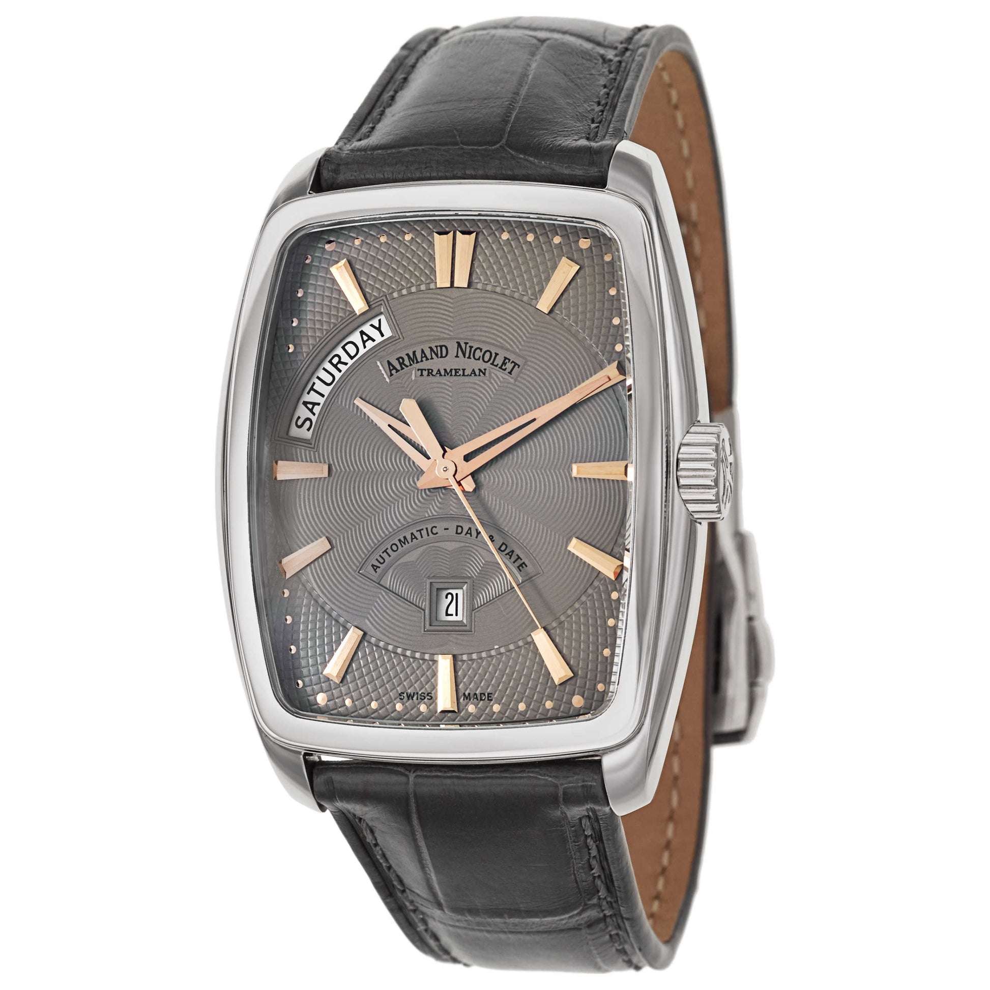 Front view of Armand Nicolet TM7 Men's Automatic Watch 9630A-GS-P968GR3