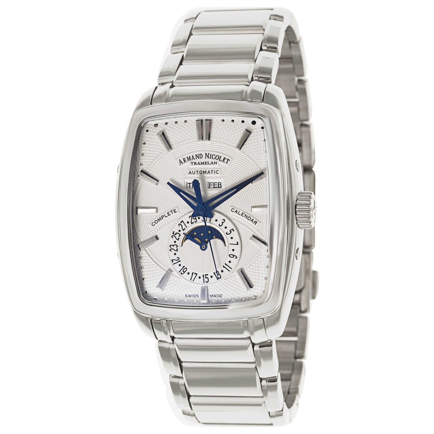 Front view of Armand Nicolet TM7 Men's Automatic Watch 9632A-AG-M9630