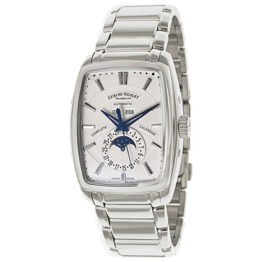 Front view of Armand Nicolet TM7 Men's Automatic Watch 9632A-AG-M9630
