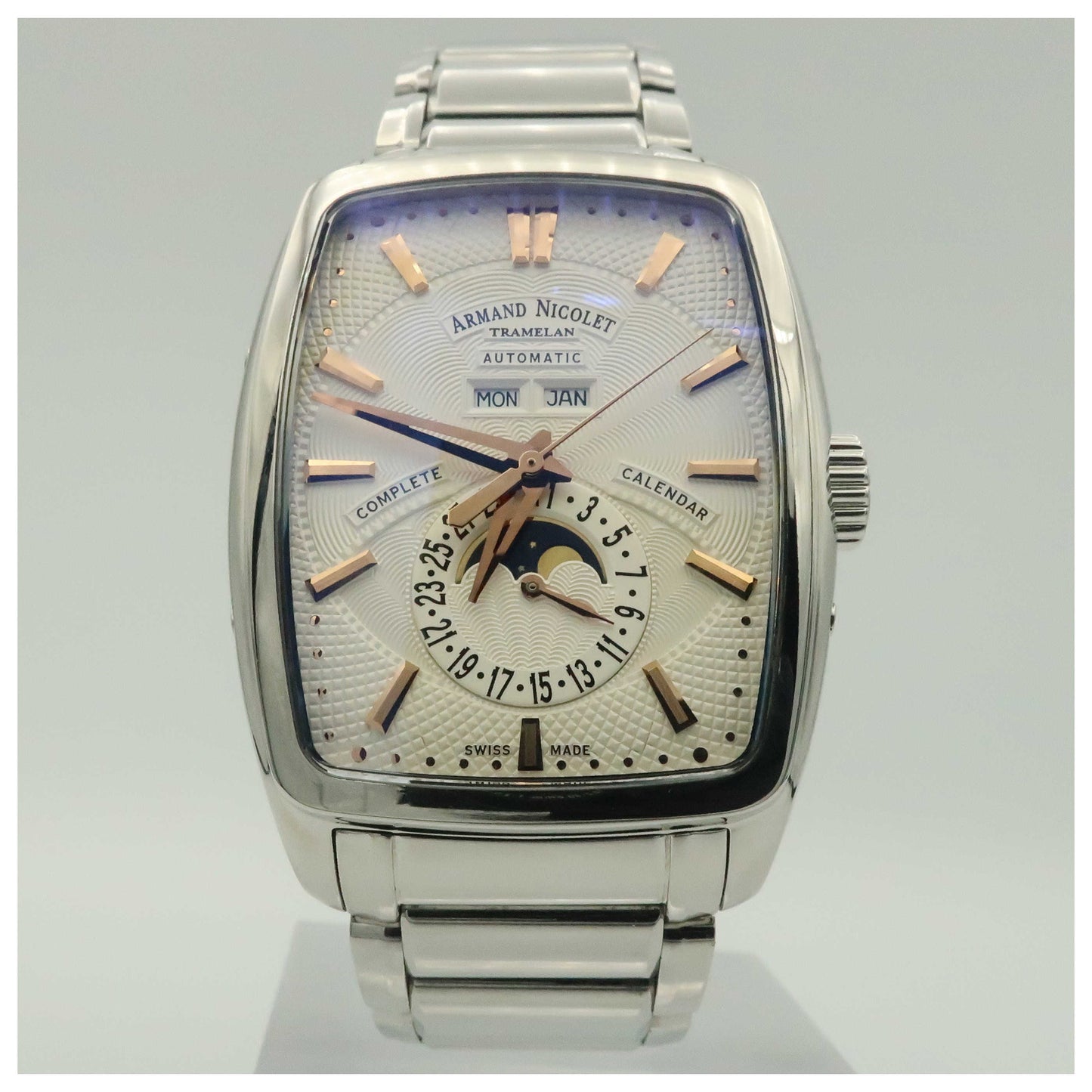 Front view of Armand Nicolet TM7 Men's Automatic Watch 9632A-AS-M9630-SDV